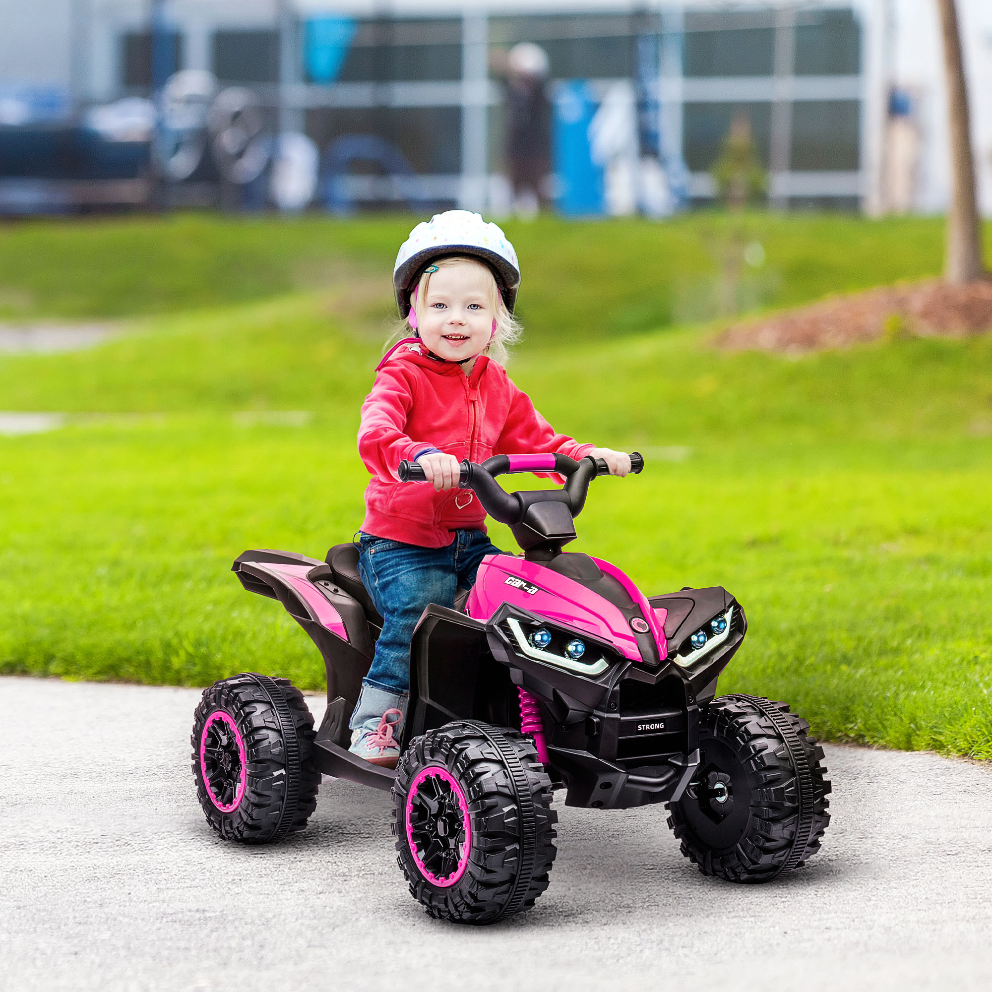 Elektro Kinderquad, 3-6 km/h, Licht/Musik, für 3-5 Jahre, bis 25kg, Rosa/Schwarz