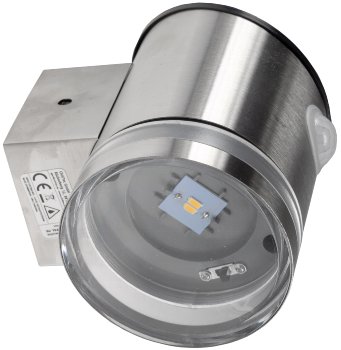 LED Solar Wandleuchte "SWL 119-ES" / PIR Bewegungsmelder, IP44, Edelstahl