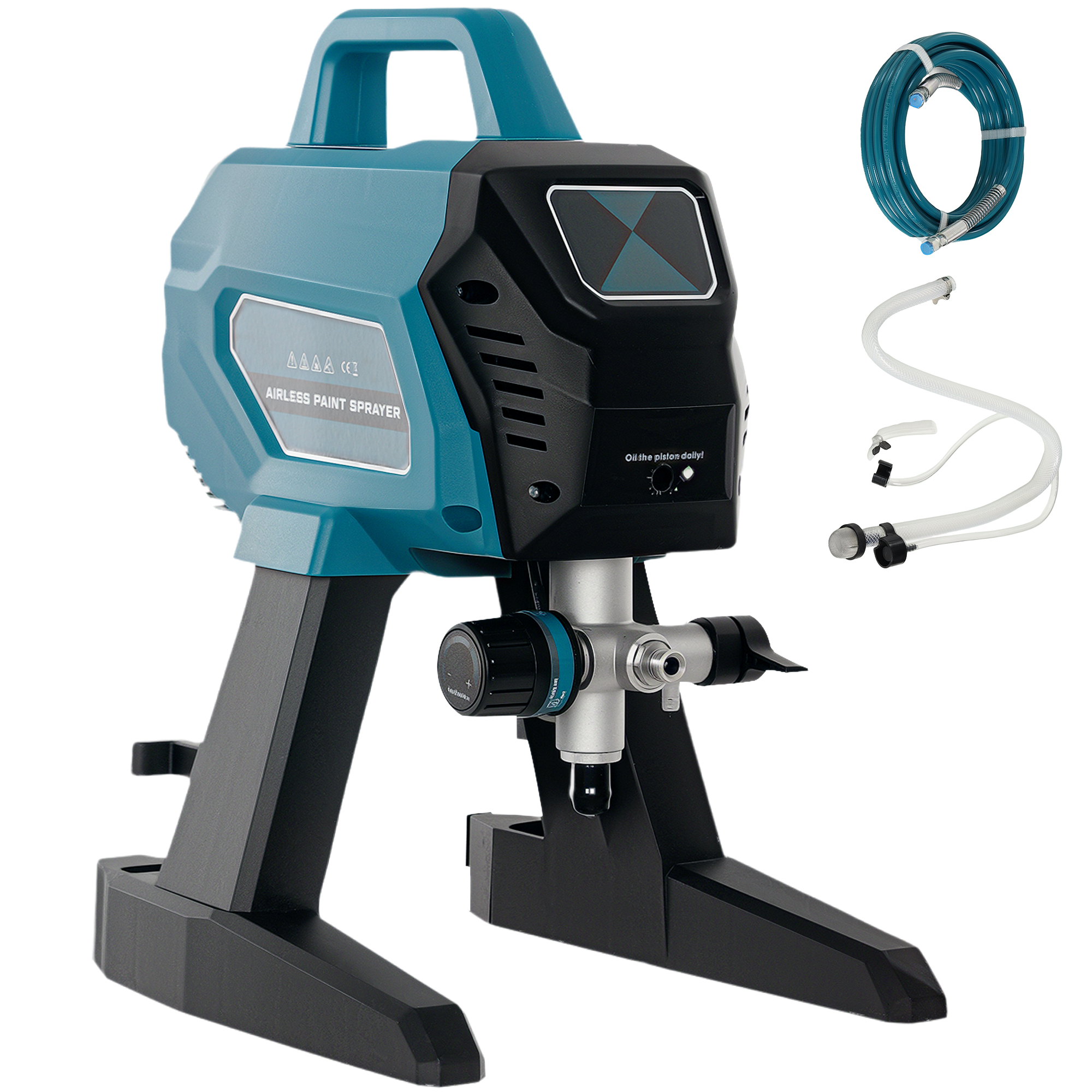 Farbsprühsystem, 700 W Lackierpistole Elektrisch, 200 bar Farbsprühgerät mit 1,5 L/min Durchfluss, 33 x 26 x 41 cm, Blau Farbsprühsystem, 700 W Lackierpistole Elektrisch, 200 bar Farbsprühgerät mit 1,5 L/min Durchfluss, 33 x 26 x 41 cm, Blau
