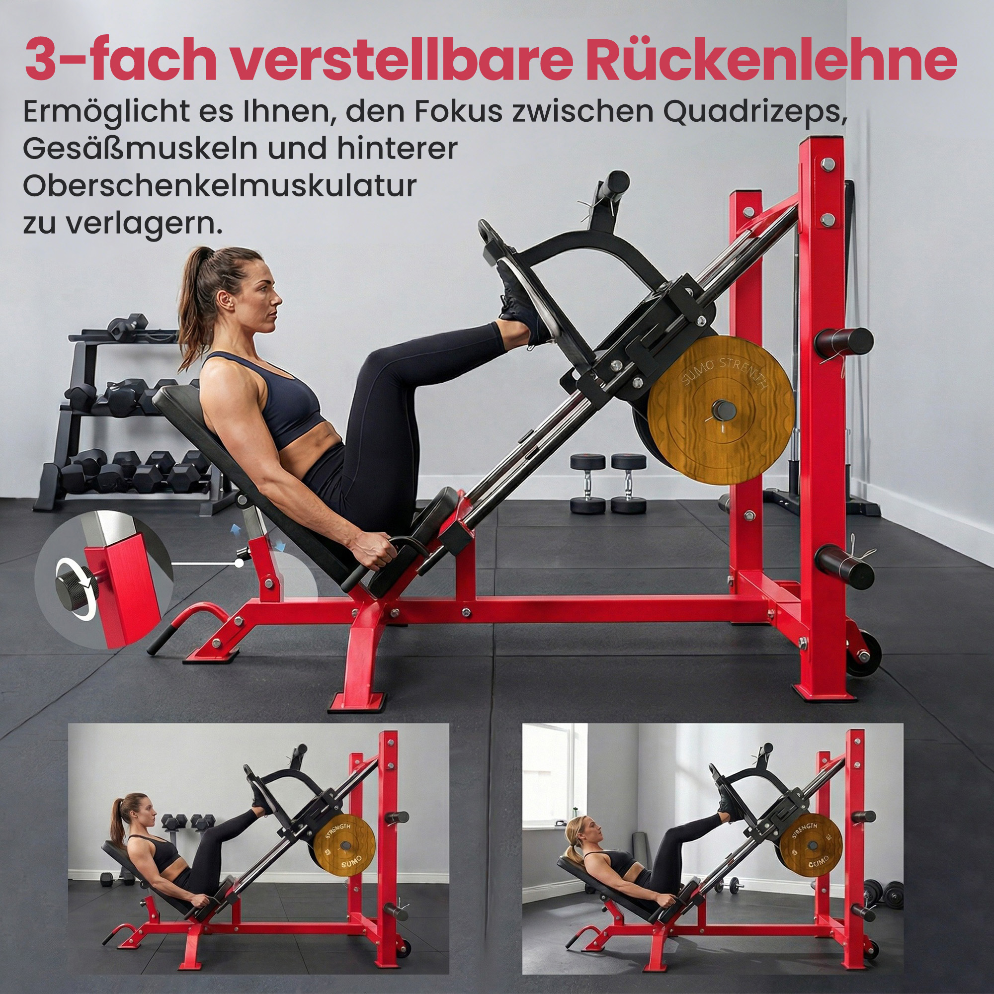 Beinpresse Heimtraining Beintraining Krafttraining Unterkörper Quadrizeps Gesäßmuskeln Oberschenkel Fitnessgerät