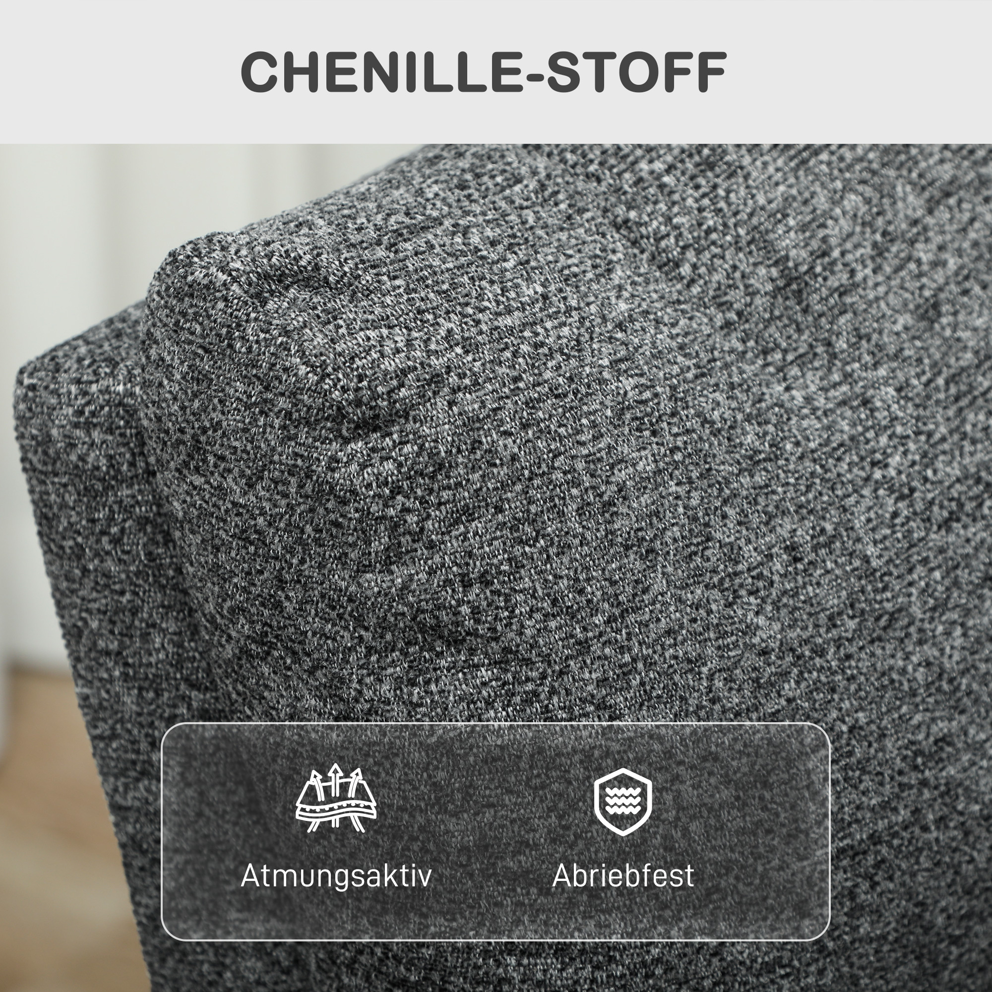 Relaxsessel, verstellbarer Liegesessel mit anpassbarer Beinstütze, Moderner Wohnzimmersessel mit Stoffbezug, Grau