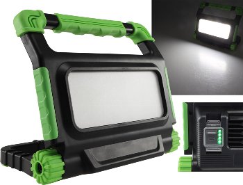 LED Baustrahler mit Akku "BSA-30" / 30W, 2400lm, 4500K / neutralweiß