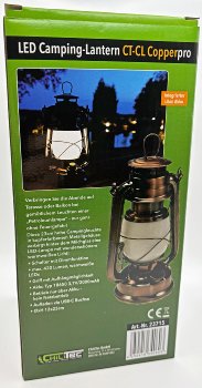 LED Akku Camping Laterne "CT-Copper Pro" / ØxH 12x23,5cm, USB-C, warmweiß, dimmbar