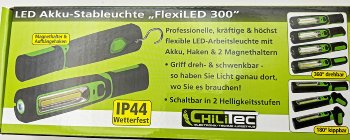 LED Stableuchte mit Akku "FlexiLED 300" / LiIon Akku, Magnethalter, 3W, 270lm,IP44