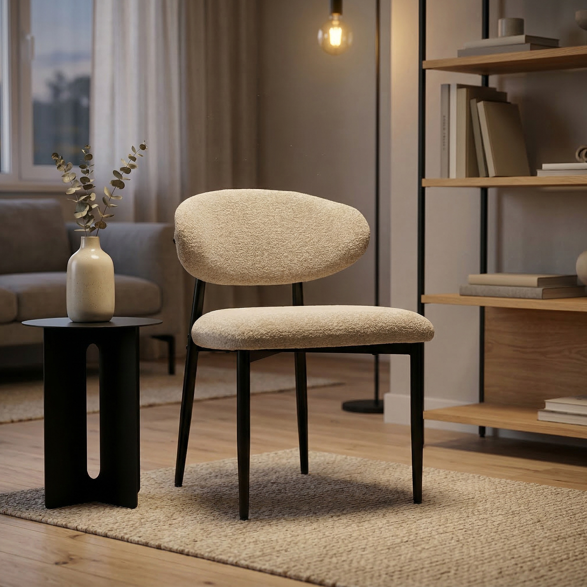 Esszimmerstühle Gepolstert Küchenstühle mit Stahlbeinen Beige