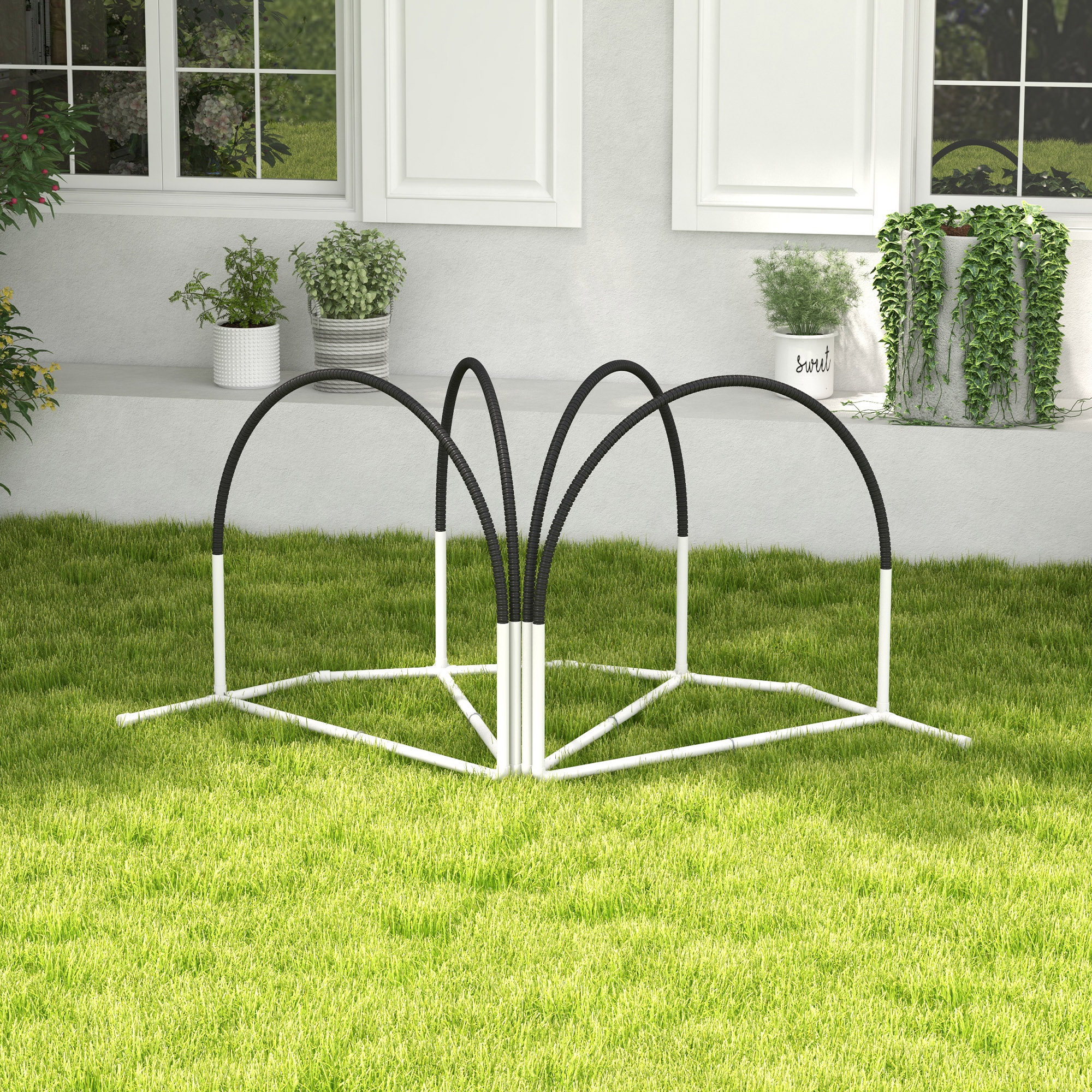 Hunde-Agility-Set Hundetrainingszubehör Agility-Set, 4 Teile, 89 x 69 x 99 cm, Weiß + Schwarz