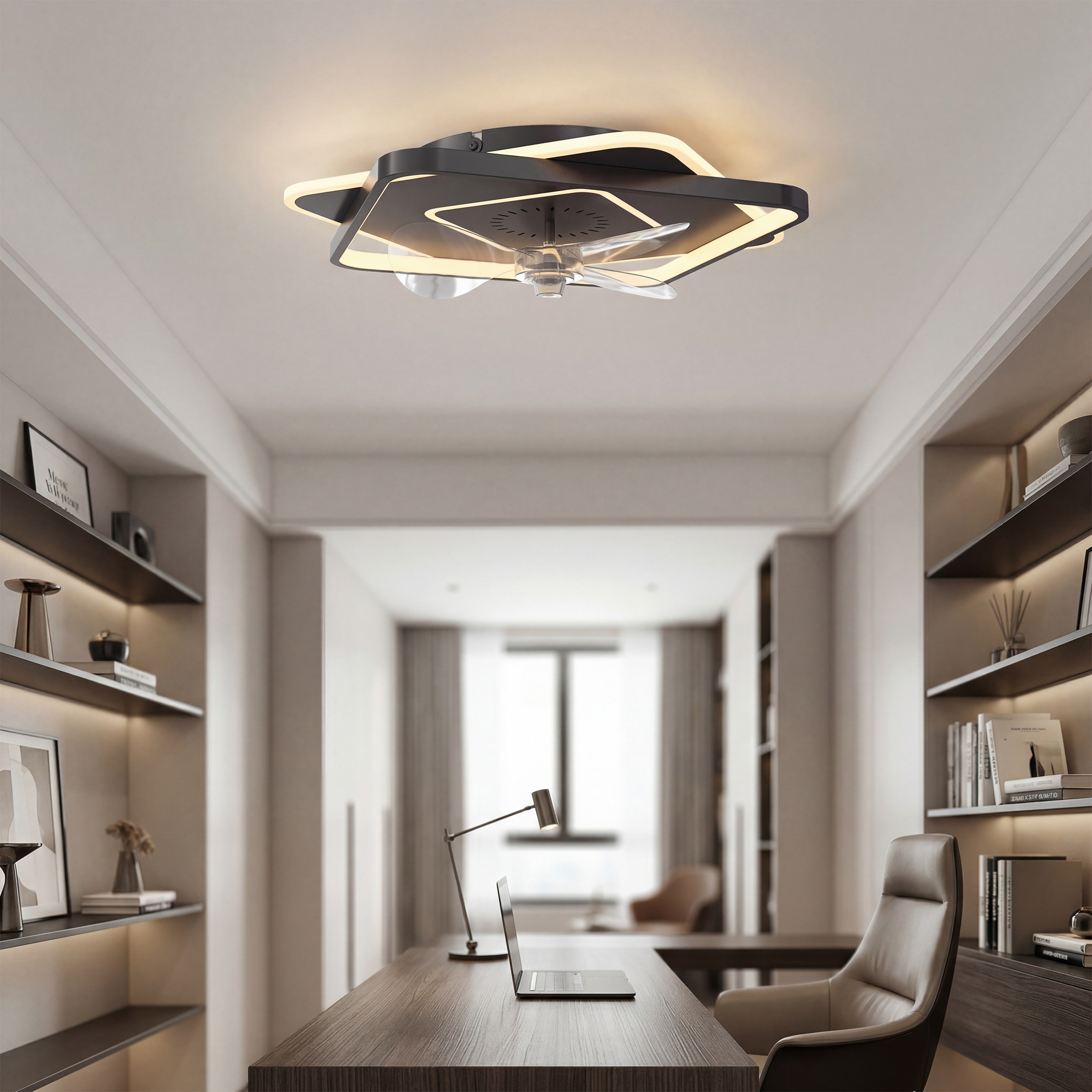 Deckenventilator mit Licht und Fernbedienung, LED-Deckenventilator mit 6 Geschwindigkeiten, 3 Farbtemperaturen