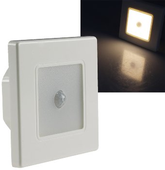 LED Wand-Einbauleuchte "EBL 86 PIR" / 3000k, warmweiß, Rahmen cremeweiß