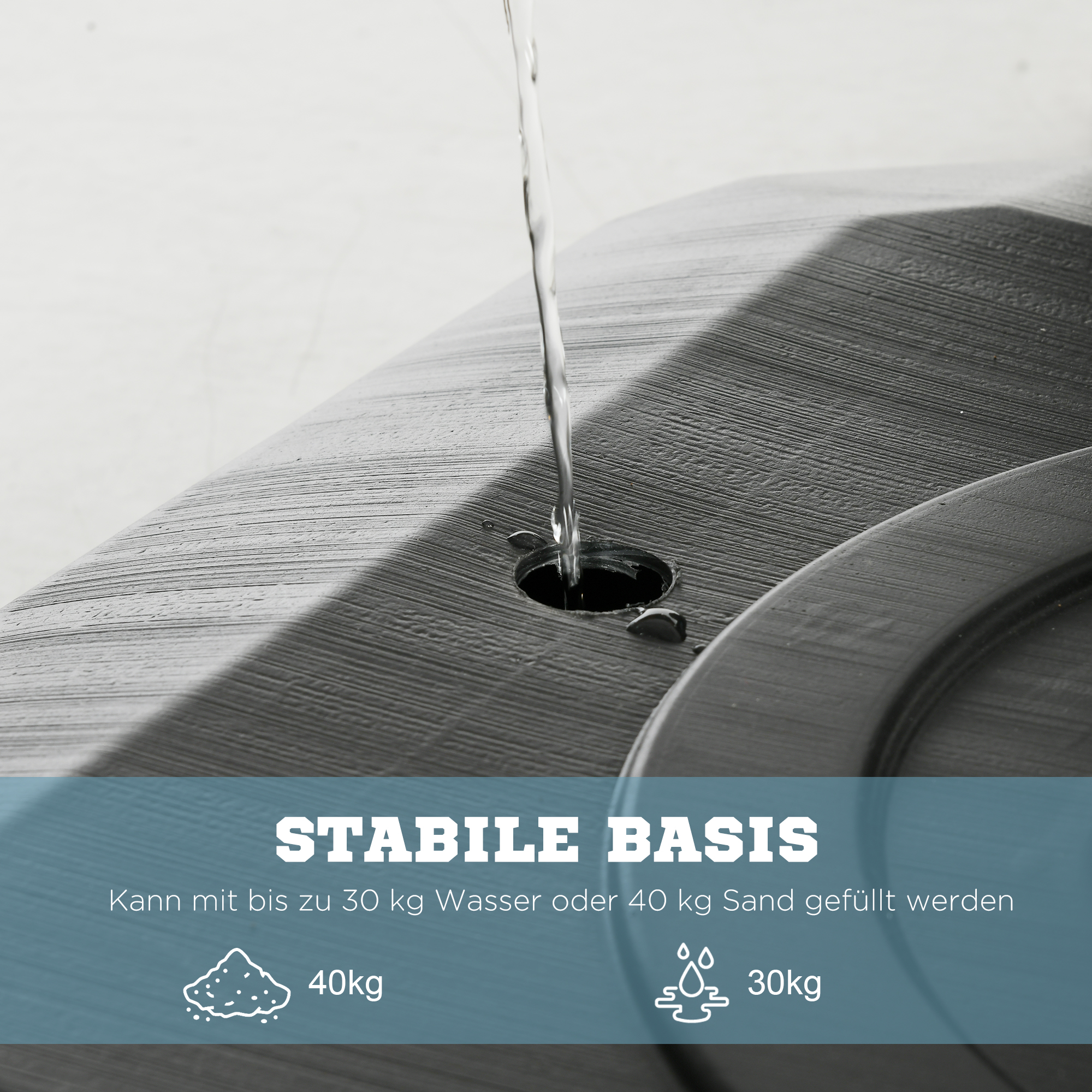 Basketballständer, verstellbare Korbhöhe 2,3-2,9 m, untere Pralllatte, befüllbare Basis, rot+schwarz