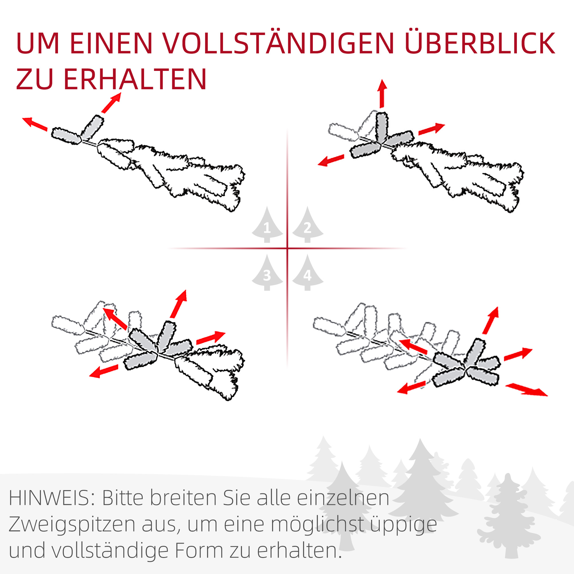 Künstlicher Weihnachtsbaum, 210 cm, beschneite PVC-Zweige, klappbar, Metallständer, Grün/Weiß