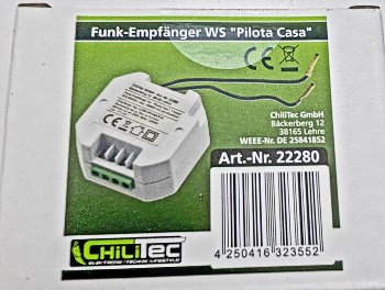 Funk-Empfänger WS für "Pilota Casa" / max. 2000W, ERGÄNZT einen Schalter