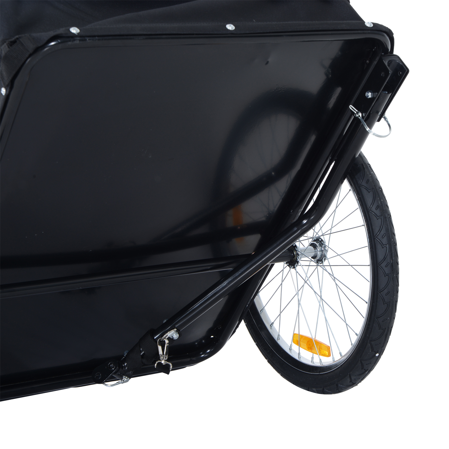 Fahrradanhänger Lastenanhänger Belastbarkeit max. 40 kg Transportanhänger Handwagen Lasten-Fahrradanhänger Weiß+Schwarz Stahl Oxford 140 x 77 x 65 cm