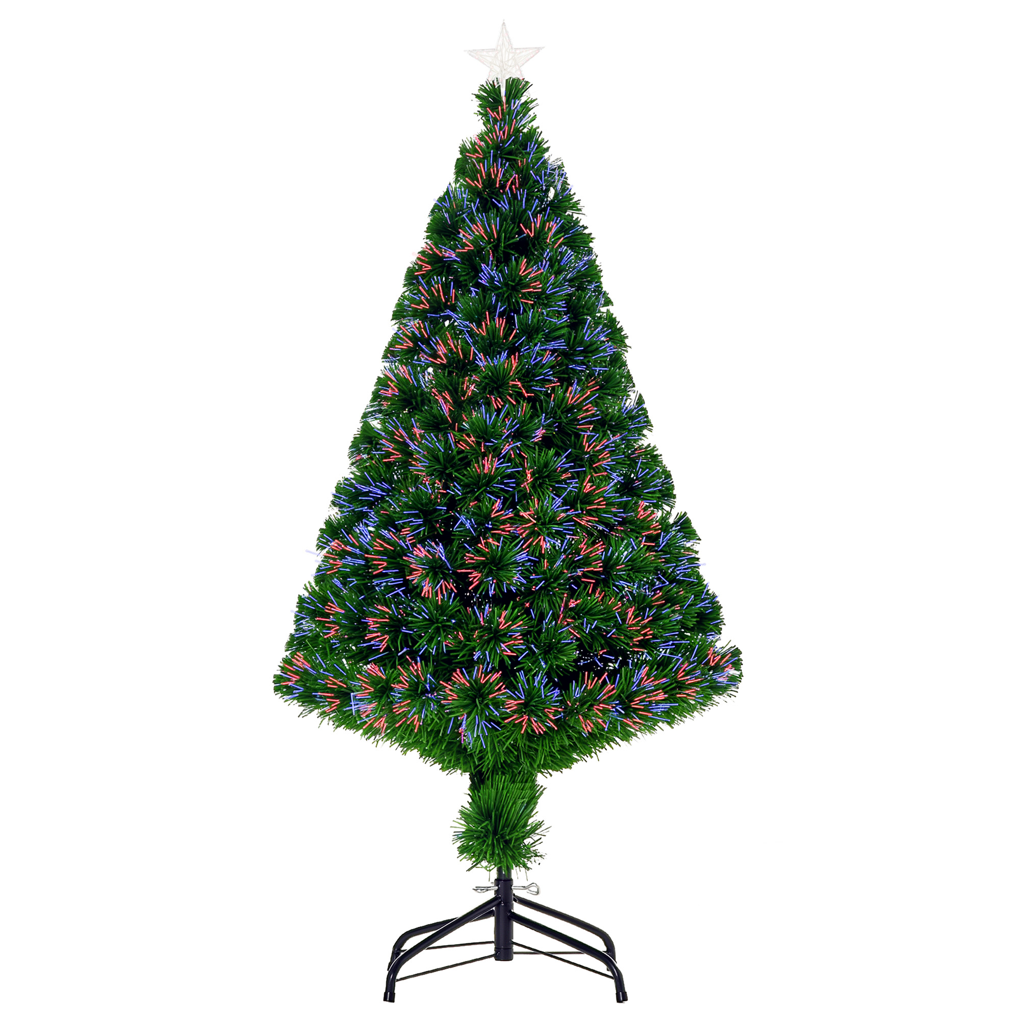 Weihnachtsbaum, Kunsttanne mit Weihnachtsschmuck, LED-Lichter, 60 x 60 x 120 cm, Grün