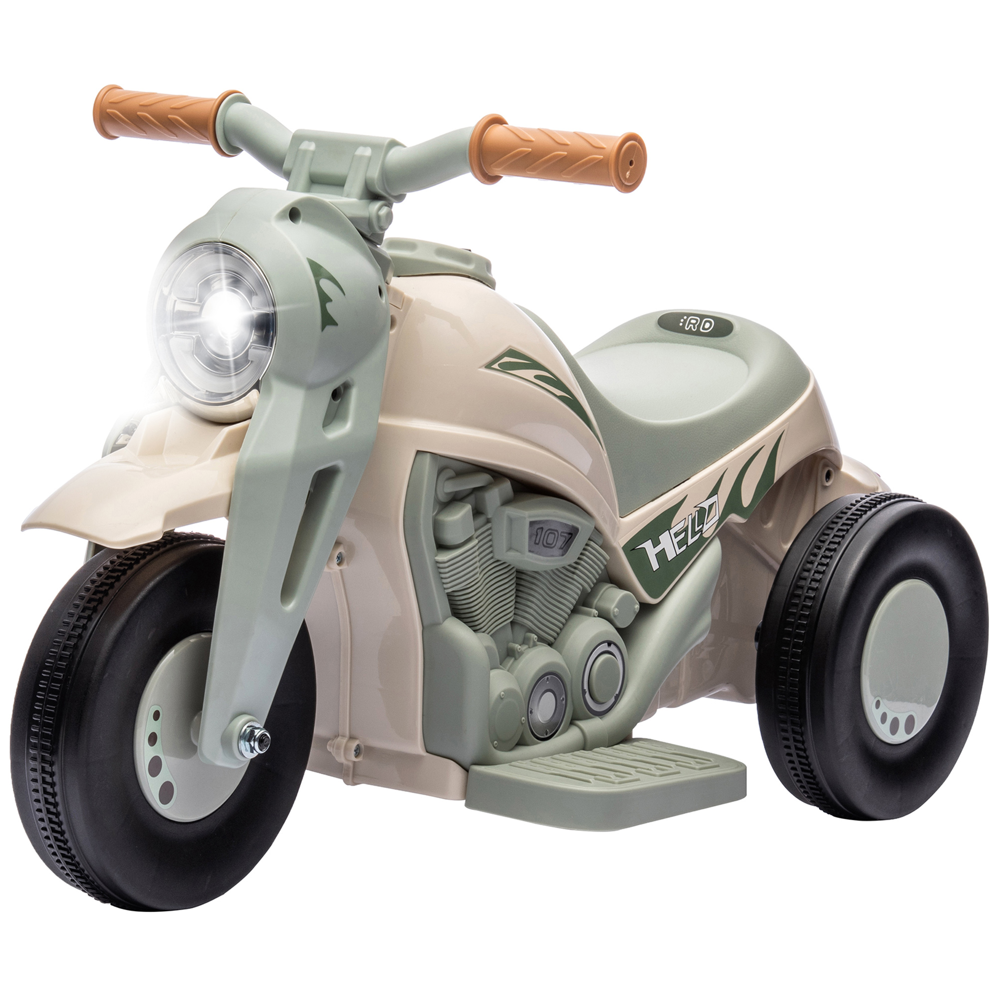 Kinder Elektro-Motorrad, 6V Kindermotorrad mit Musik, Blasen 2,5-3 km/h, für 2-5 Jahre Kinder