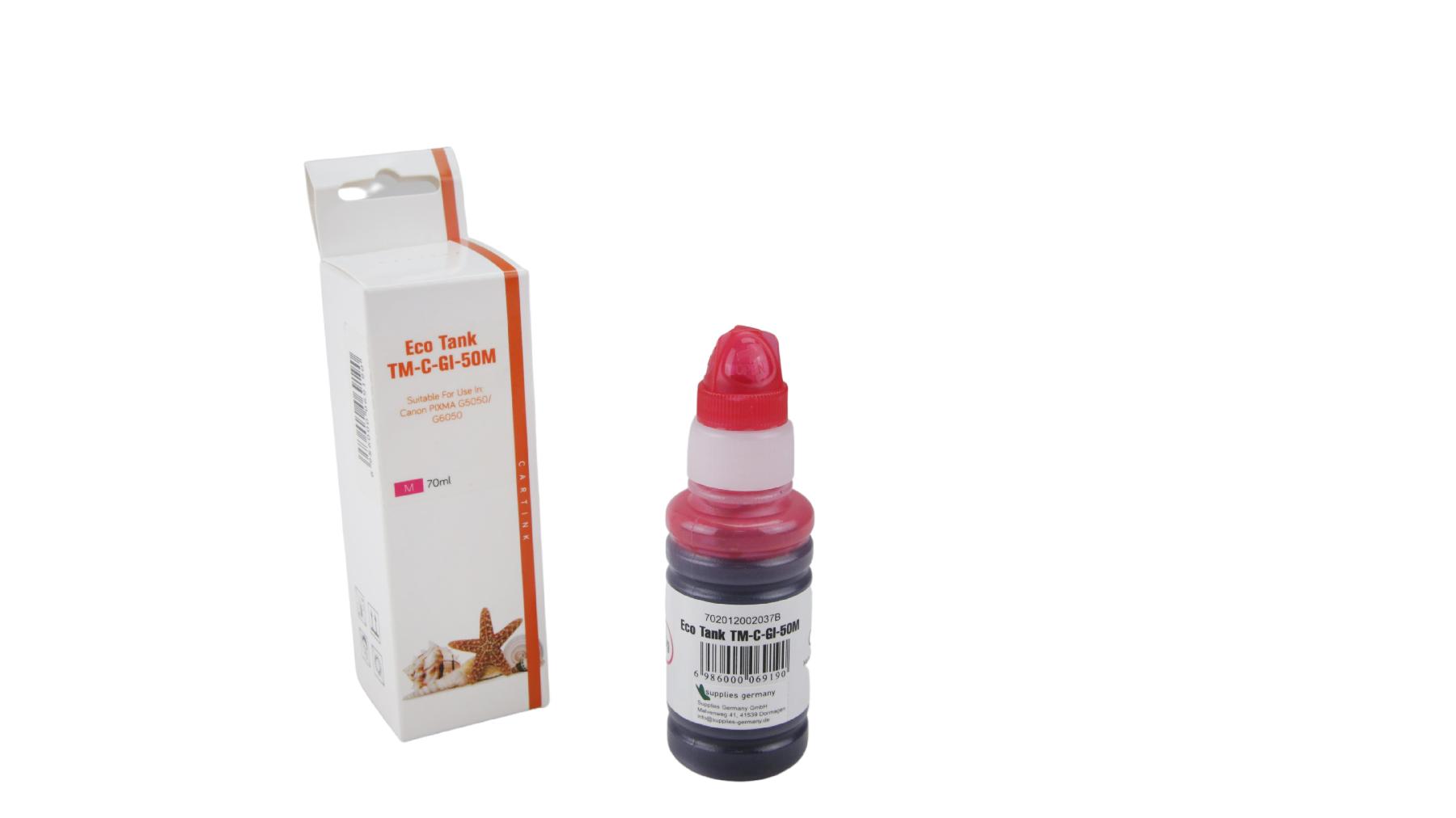 GI50M Eco Tank Nachfüllflasche Magenta für Canon / 3404C001 / 70ml GI50M Eco Tank Nachfüllflasche Magenta für Canon / 3404C001 / 70ml