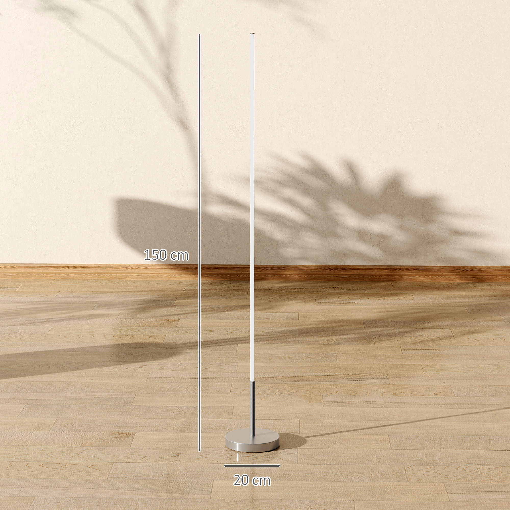 LED Stehlampe Wohnzimmer mit einstellbarer Farbtemperatur für Schlafzimmer, Büro, 20 x 20 x 150 cm