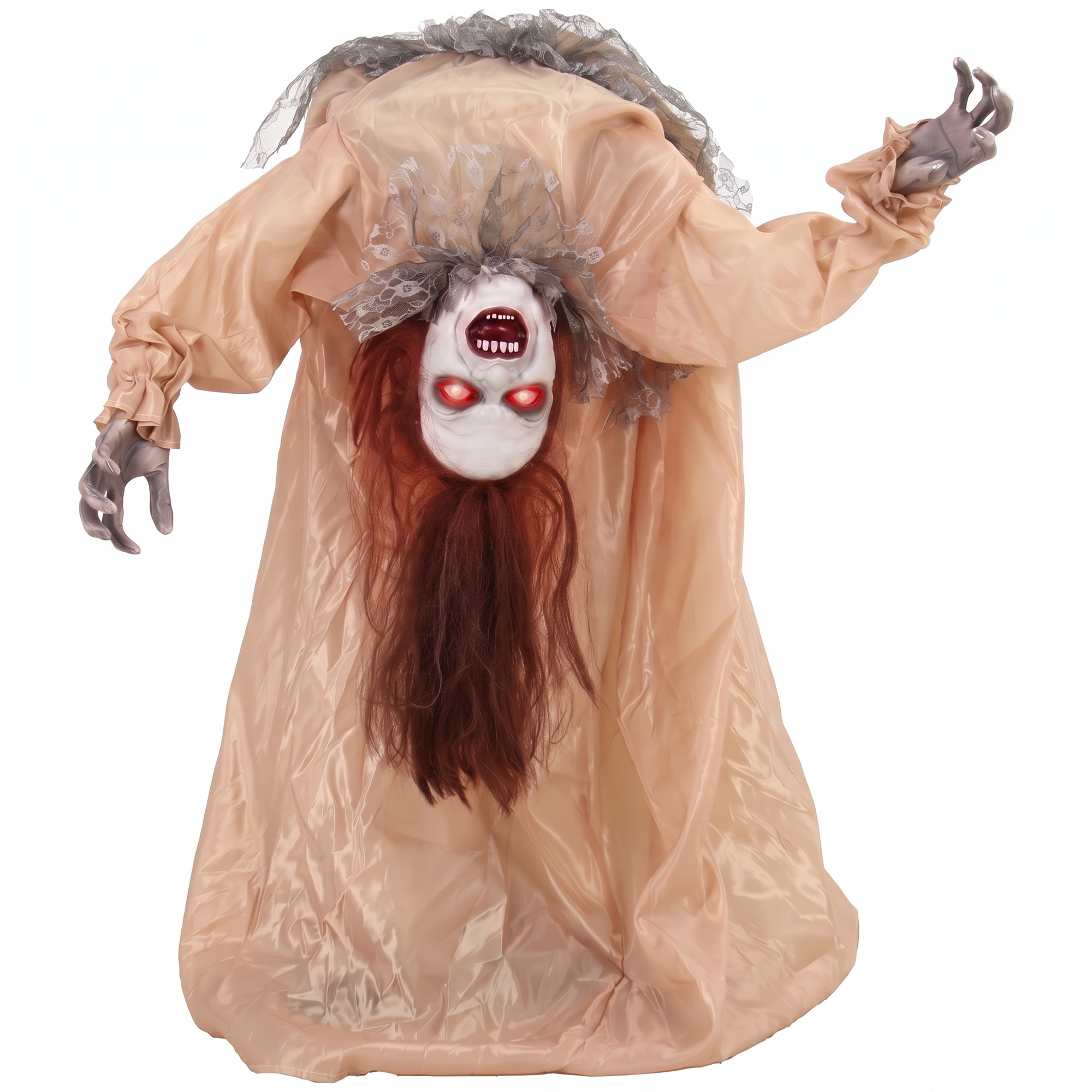animierter Halloween-Geist mit gruseligen Schreien, leuchtenden Augen, per Geräusch/Berührung aktiviert