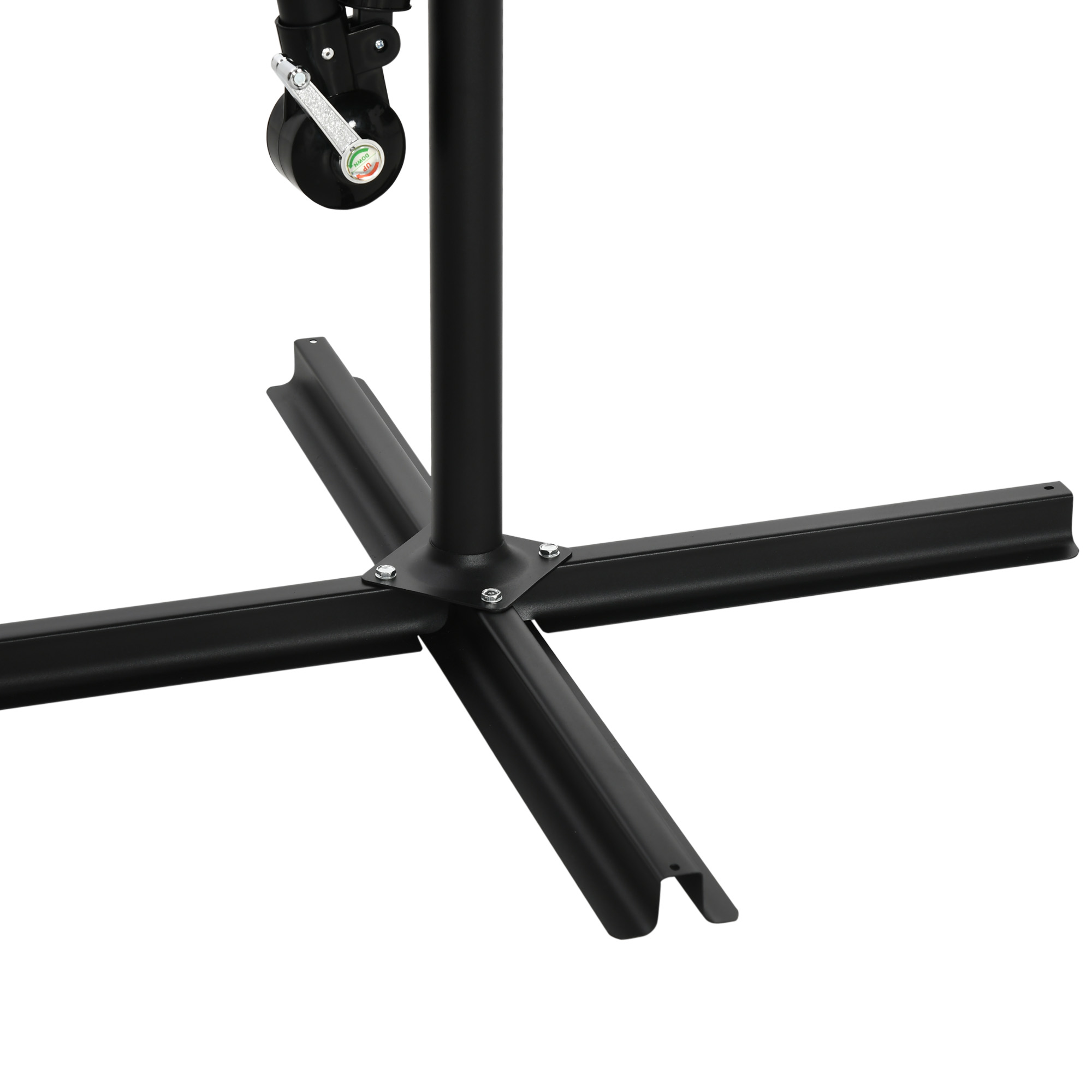 Ampelschirm Ø3m, drehbar, Handkurbel, rostfreier Stahl, Polyester, Dunkelgrau/Schwarz