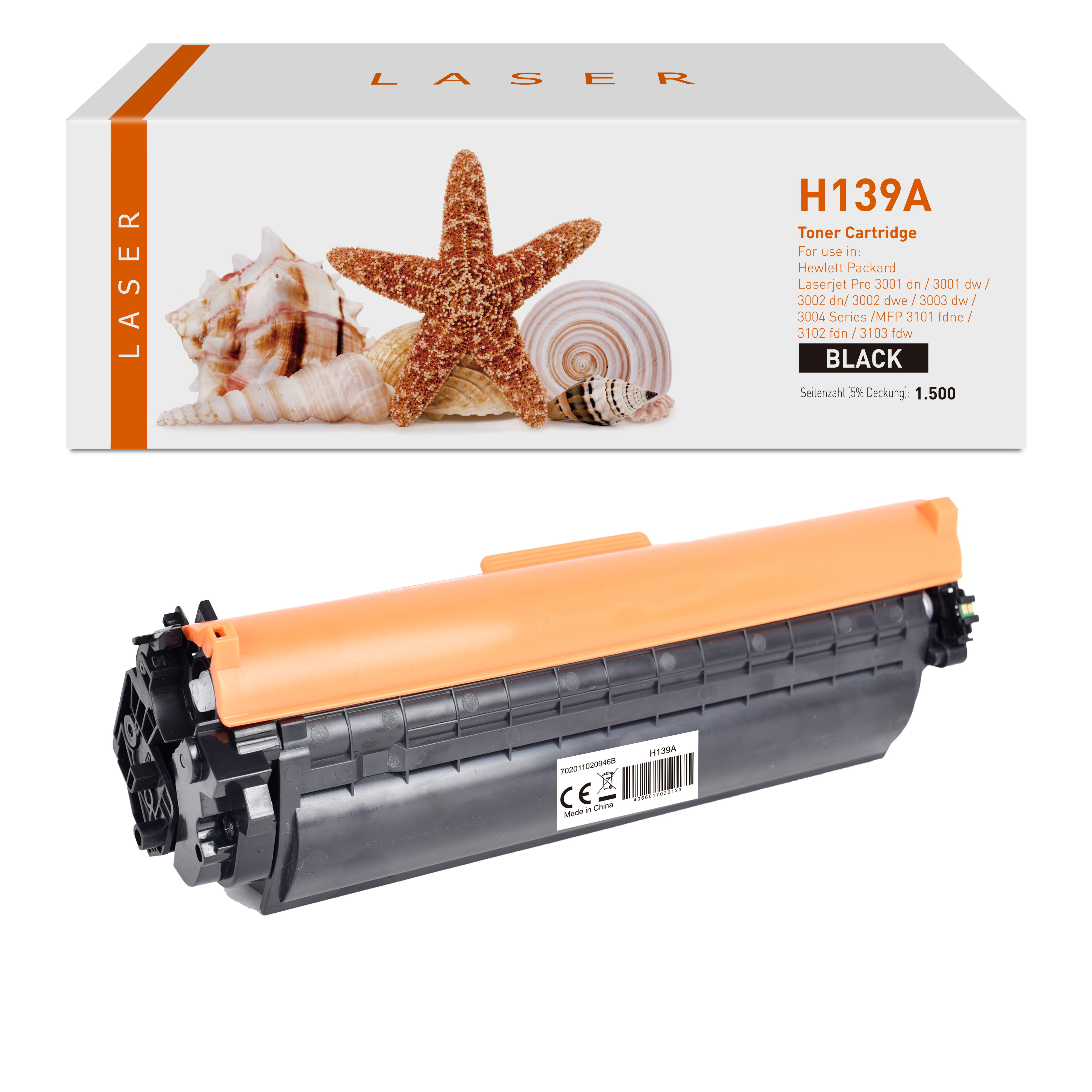 139A alternativ Toner schwarz für HP / W1390A / 1.500 Seiten