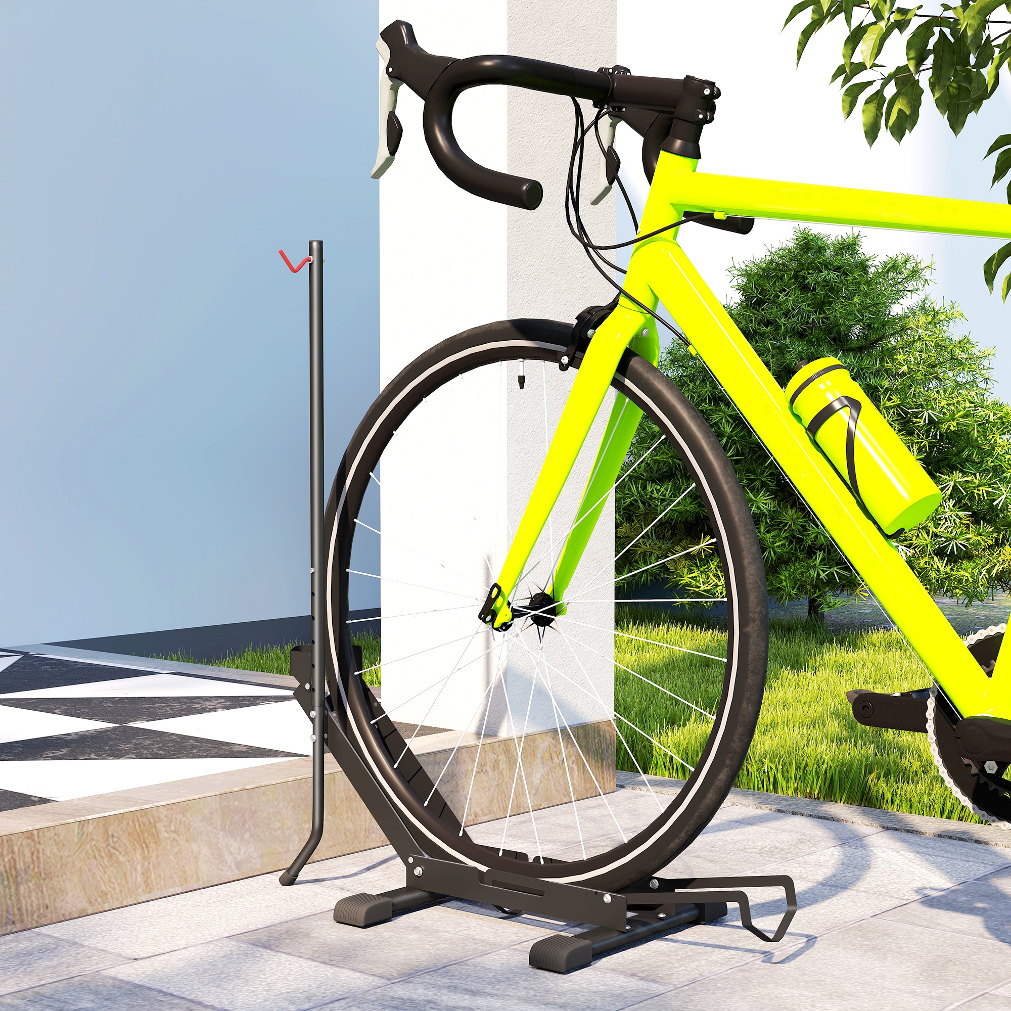 Fahrradständer für Fahrräder Stahl Fahrradhalter mit 80 mm Reifenbreiten 75 x 41 x 81H cm Schwarz