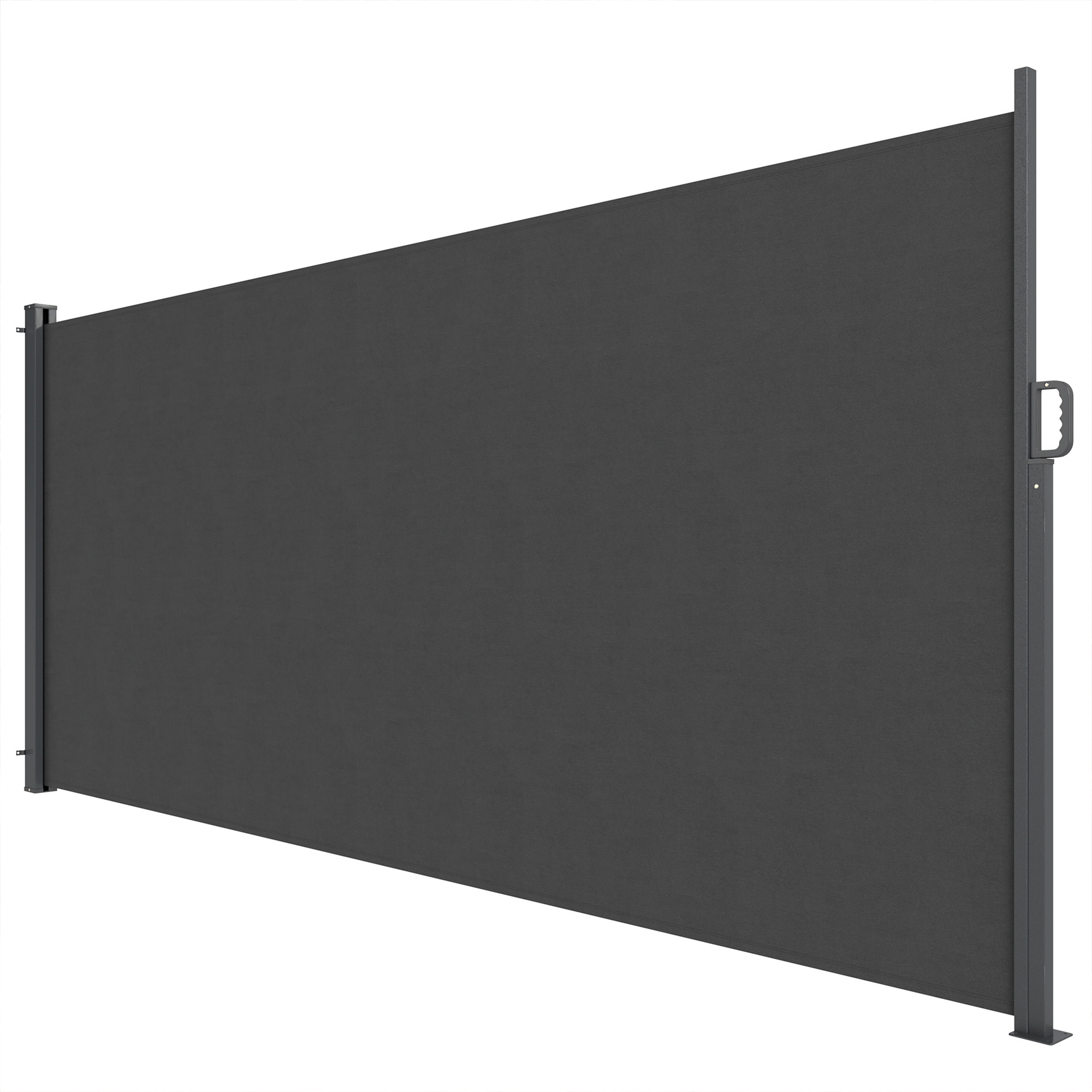 Ausziehbare Seitenmarkise, Sichtschutz für Außenbereiche, Wasserabweisend, UV 50+, 420 x 185 cm, Dunkelgrau