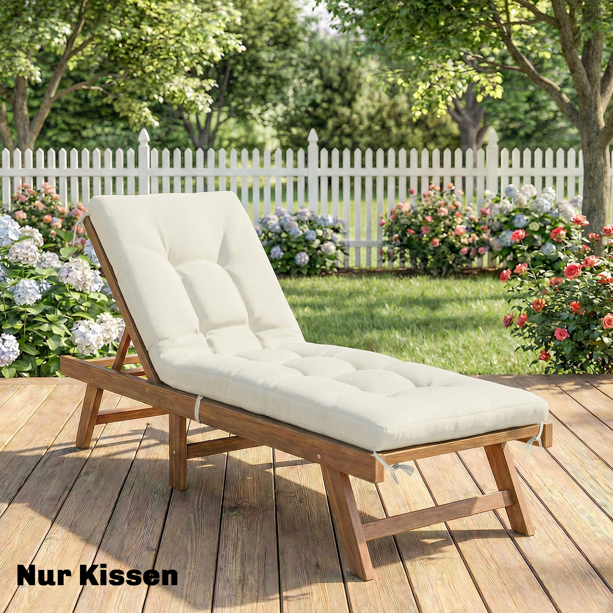 Palettenkissen Abnehmbar Sitzkissen mit Befestigungsbändern Palettenpolster für die meisten Liegen 198x65x13cm Beige