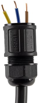 Kabelverbinder 3-polig, IP68, 450V/24A / Schraubanschluss, für Kabel Ø 6-11mm