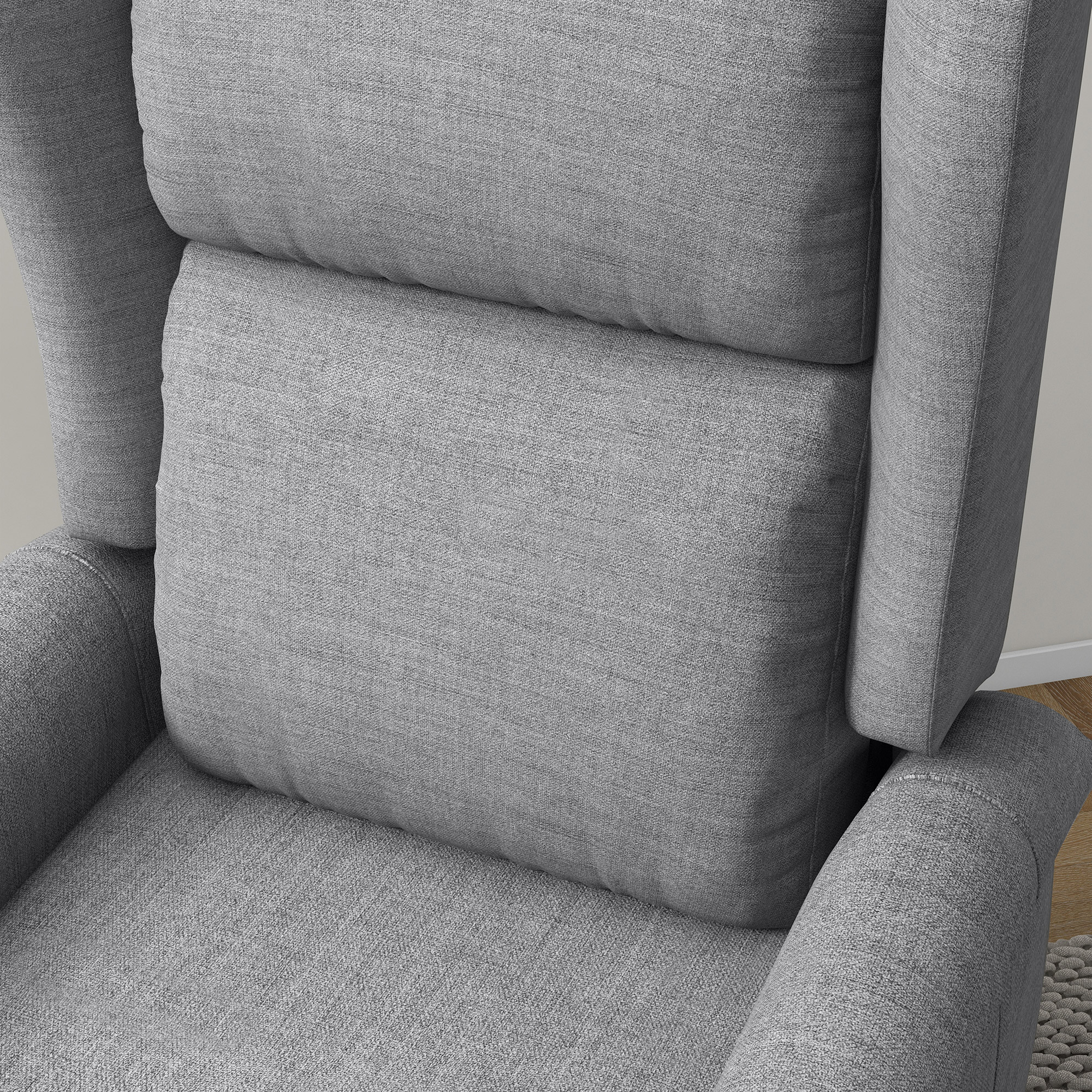 Relaxsessel, Aufstehhilfe, Liegefunktion, bis 200kg, 72,5x94x109cm, Grau