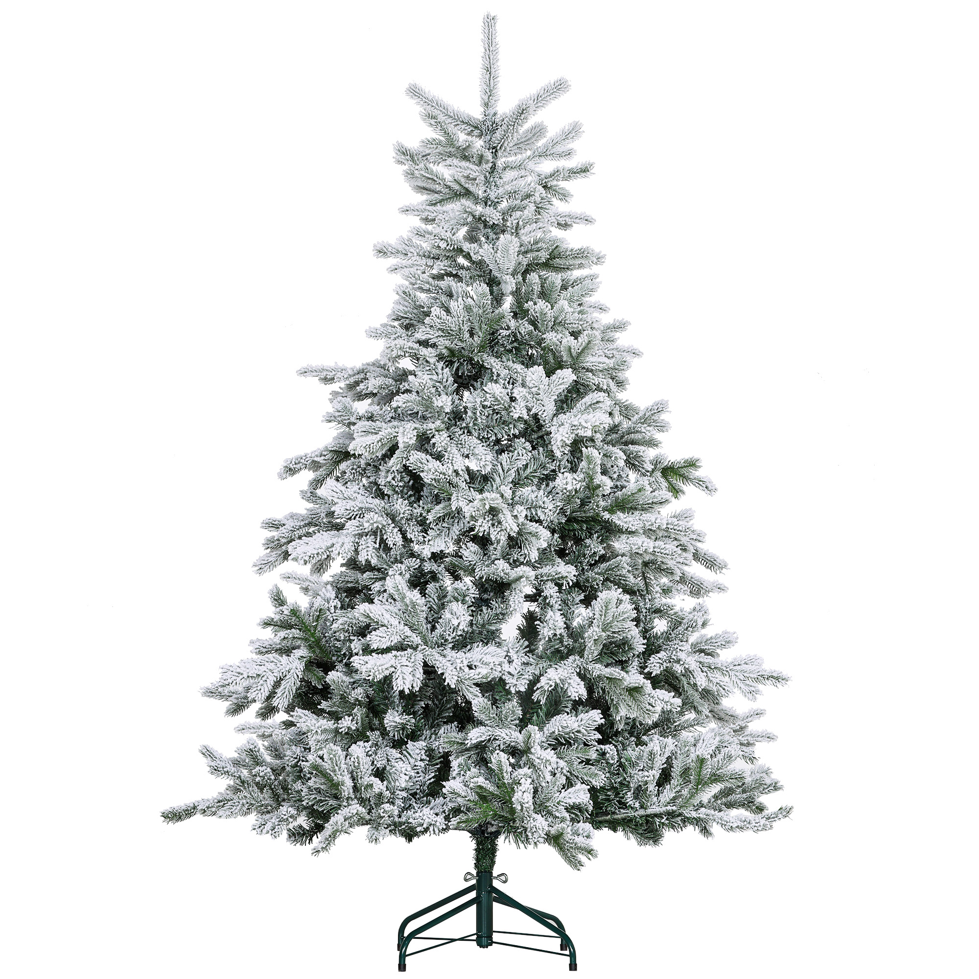 Weihnachtsbaum 180 cm, mit Kunstschnee, flammhemmend, schneller Auf- und Abbau, Metallbasis