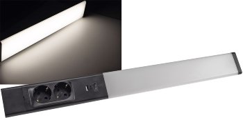 LED Unterbauleuchte "Arusha" schwarz / USB A+C PD, 60cm, Licht neutralweiß