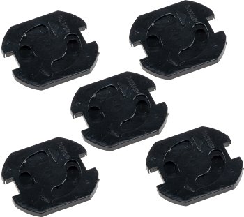 Einsteckschutz für Steckdosen, Schwarz, mit Drehmechanik, 5er-Set