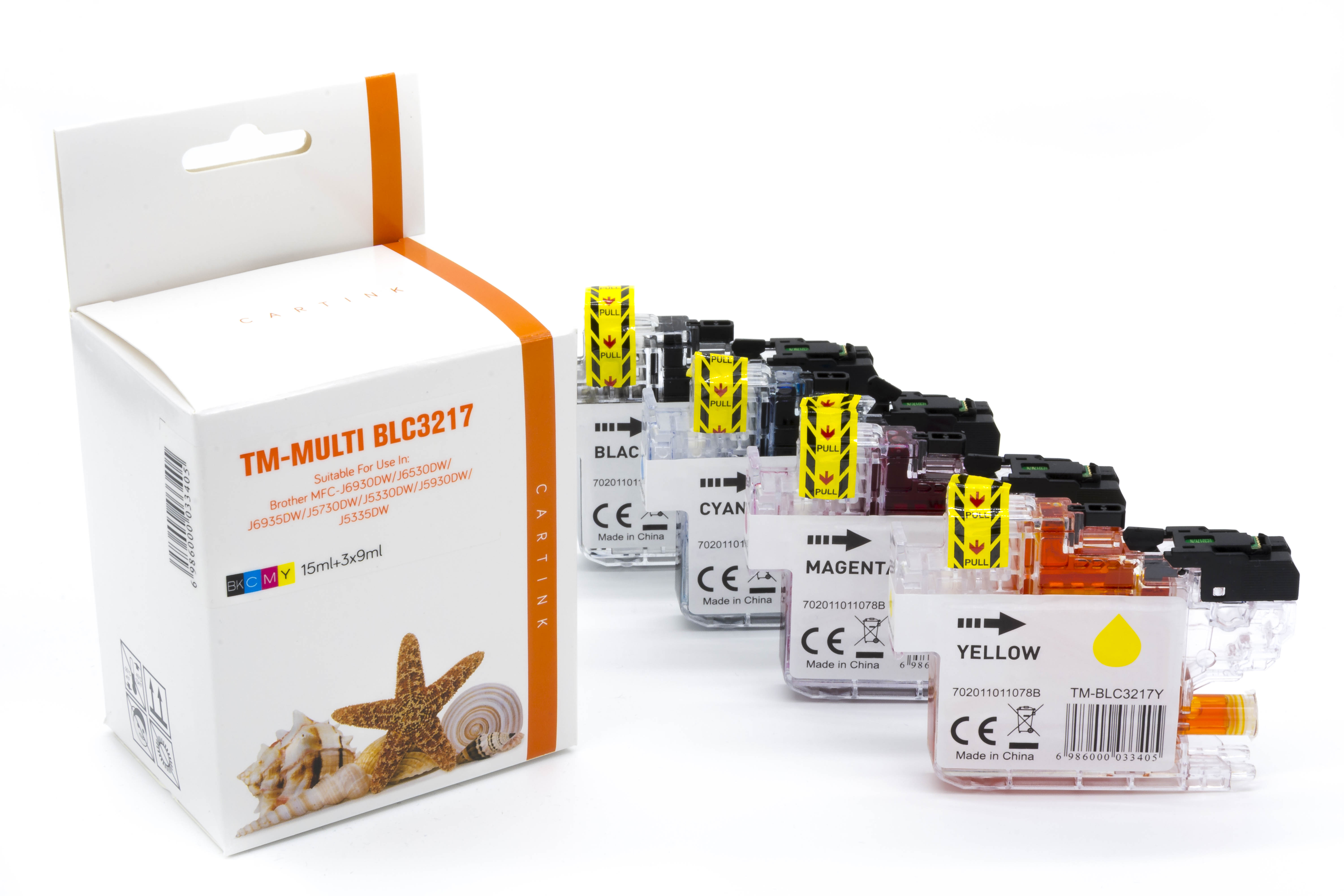 Multipack LC3217 alternativ Tinte für Brother / LC3217 / BK15ml / C,M,Y9ml Multipack LC3217 alternativ Tinte für Brother / LC3217 / BK15ml / C,M,Y9ml
