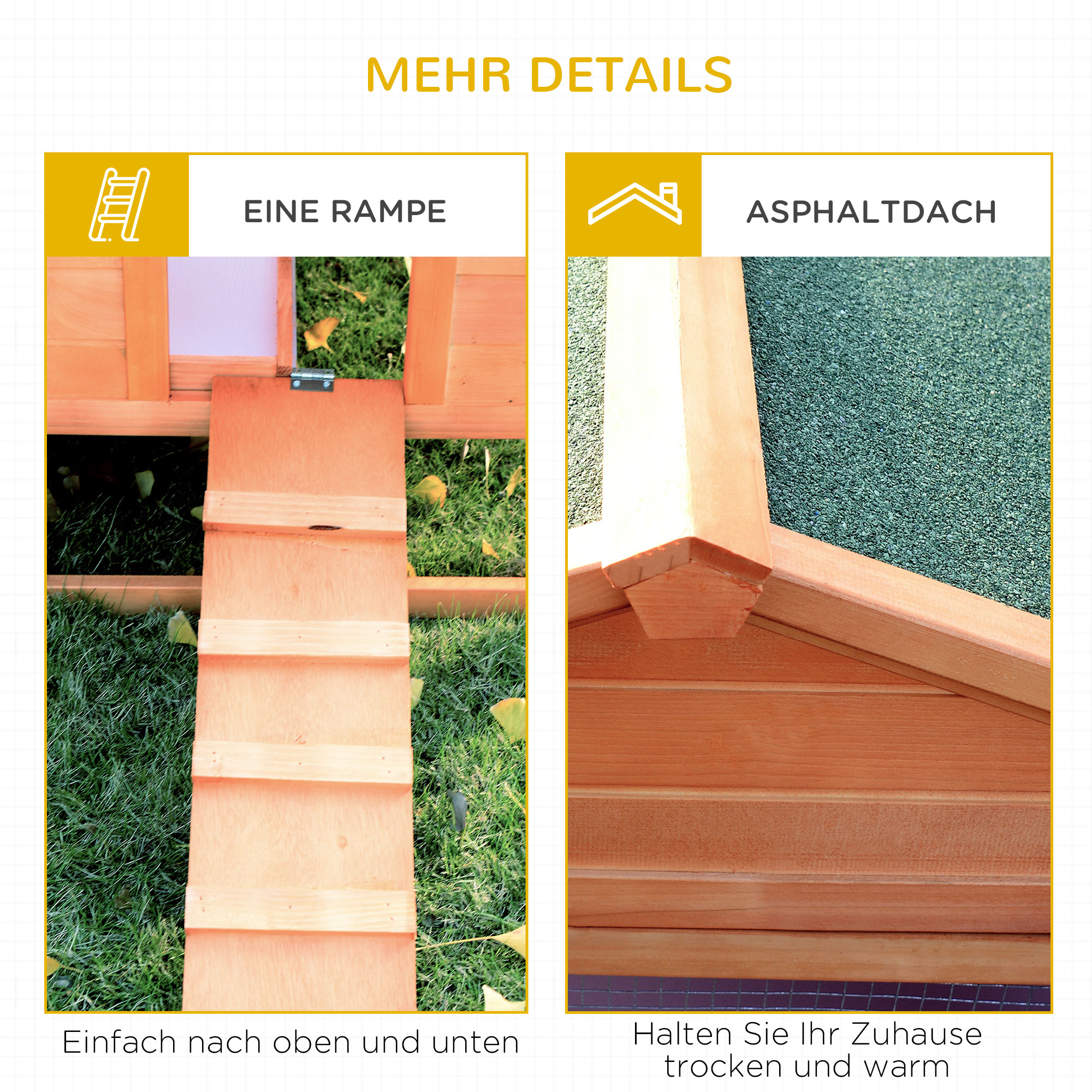 Kleintierstall Kleintierkäfig, 2 Freigehegen, 2 Rampen, 309 cm x 79 cm x 86 cm, Natur + Grün