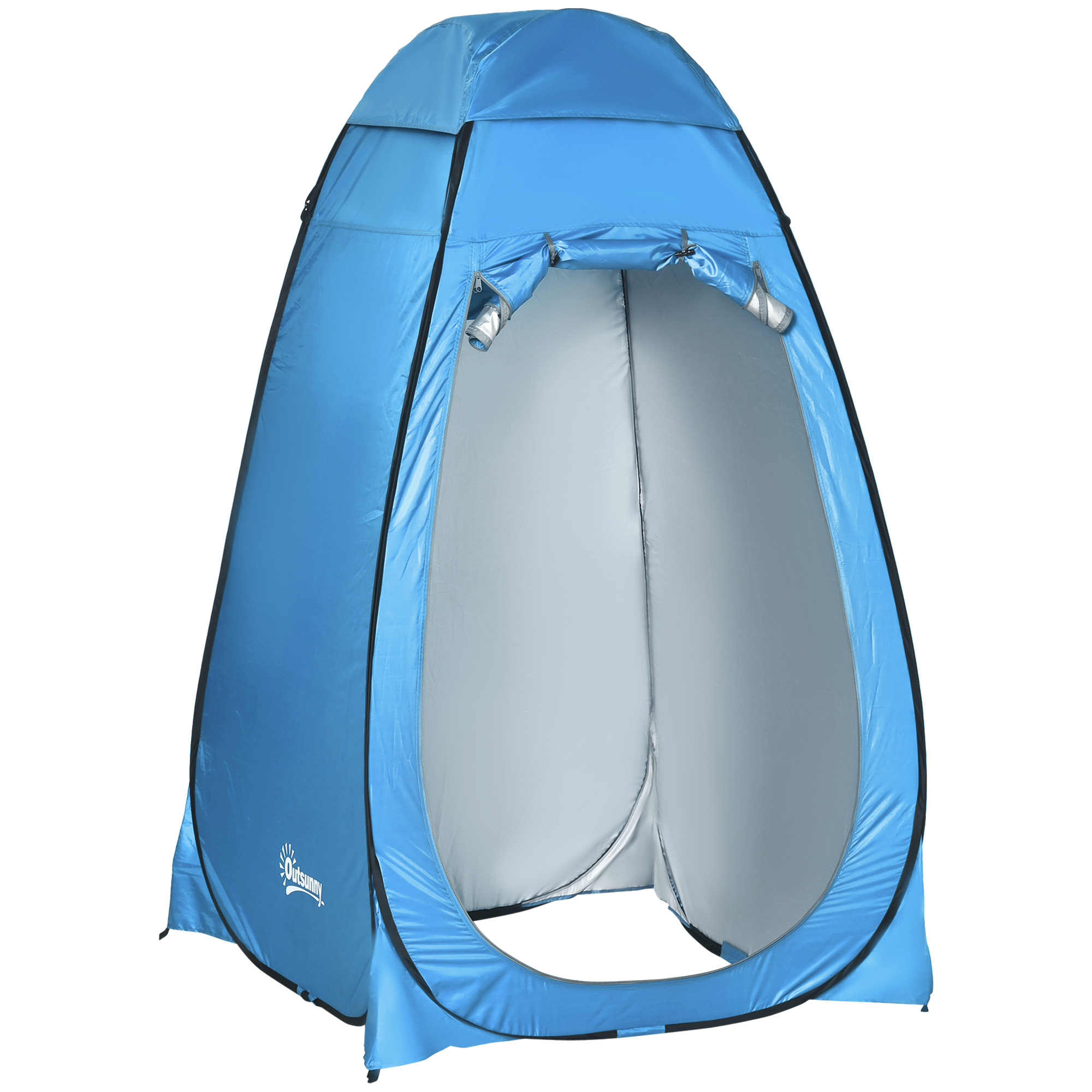 Pop up Toilettenzelt Mobiles Camping Duschzelt Umkleidezelt mit Innentasche Duschkabine Umkleidekabine Wasserfest Polyester Himmelblau 120 x 120 x 190 cm