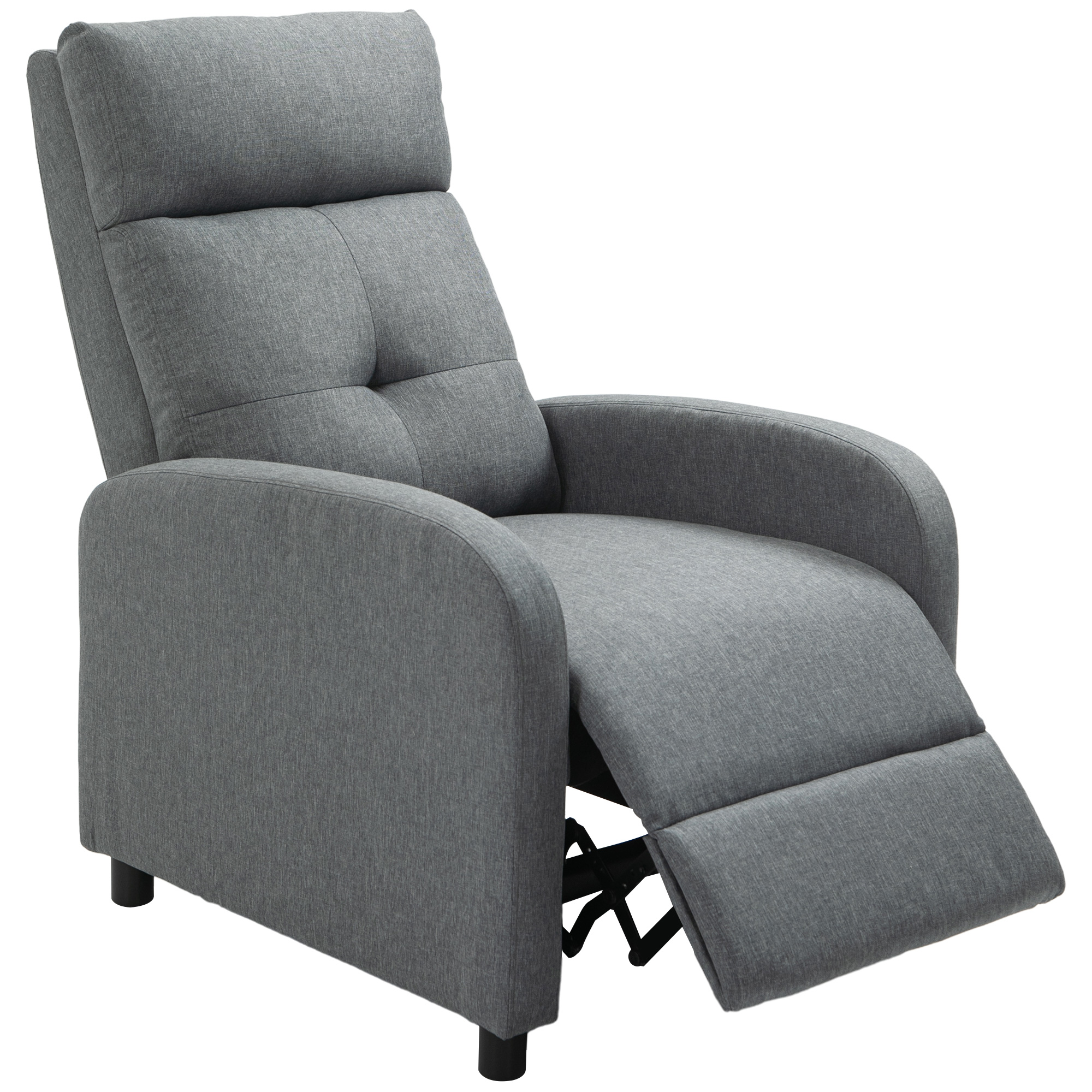 Relaxsessel mit Liegefunktion, ausfahrbares Fußteil, Taschenfederkern, bis 150 kg, Grau