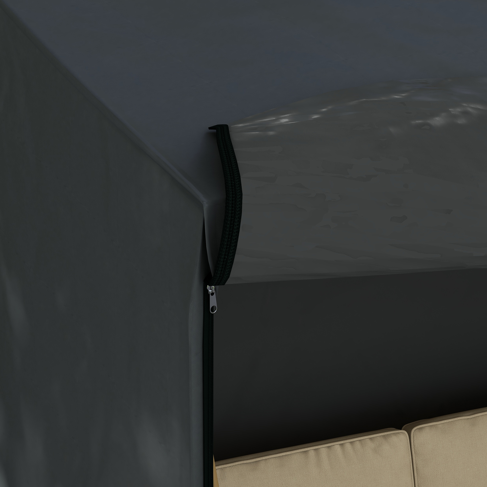 Abdeckung für Hollywoodschaukel, wasserdicht, Polyester, 220x125x172cm, Schwarz