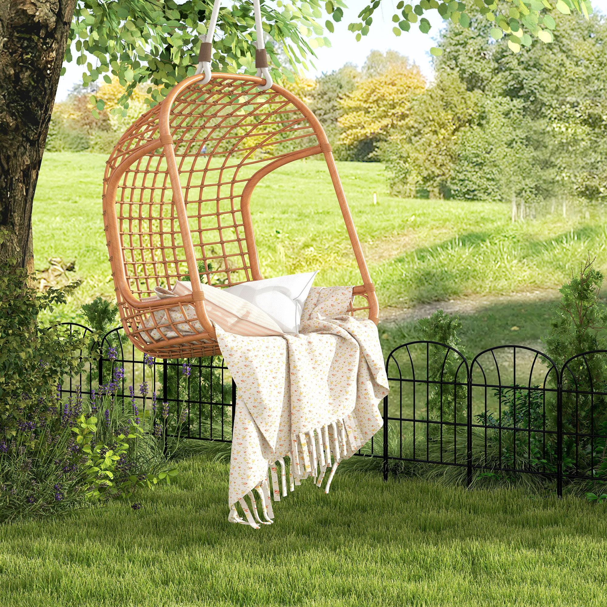 Gartenzaun, 8 Elemente, formbarer Metallzaun, Raumteiler, 264x61 cm, Schwarz