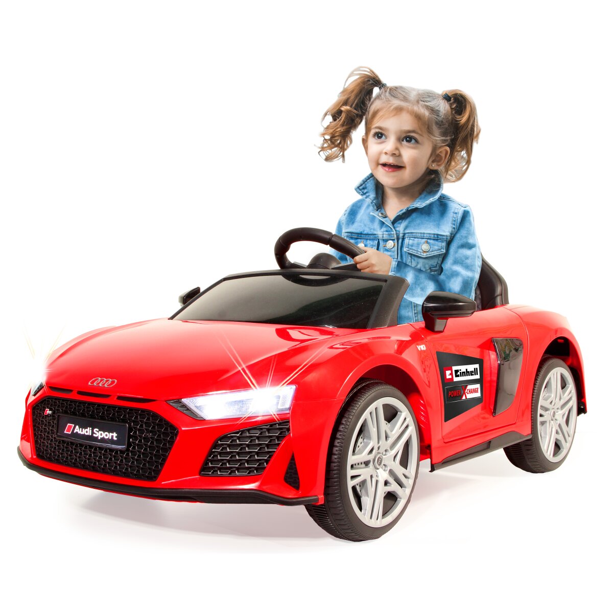 Kinderfahrzeug Audi R8 Spyder 18V rot Einhell Power X-Change inkl. Starter Set