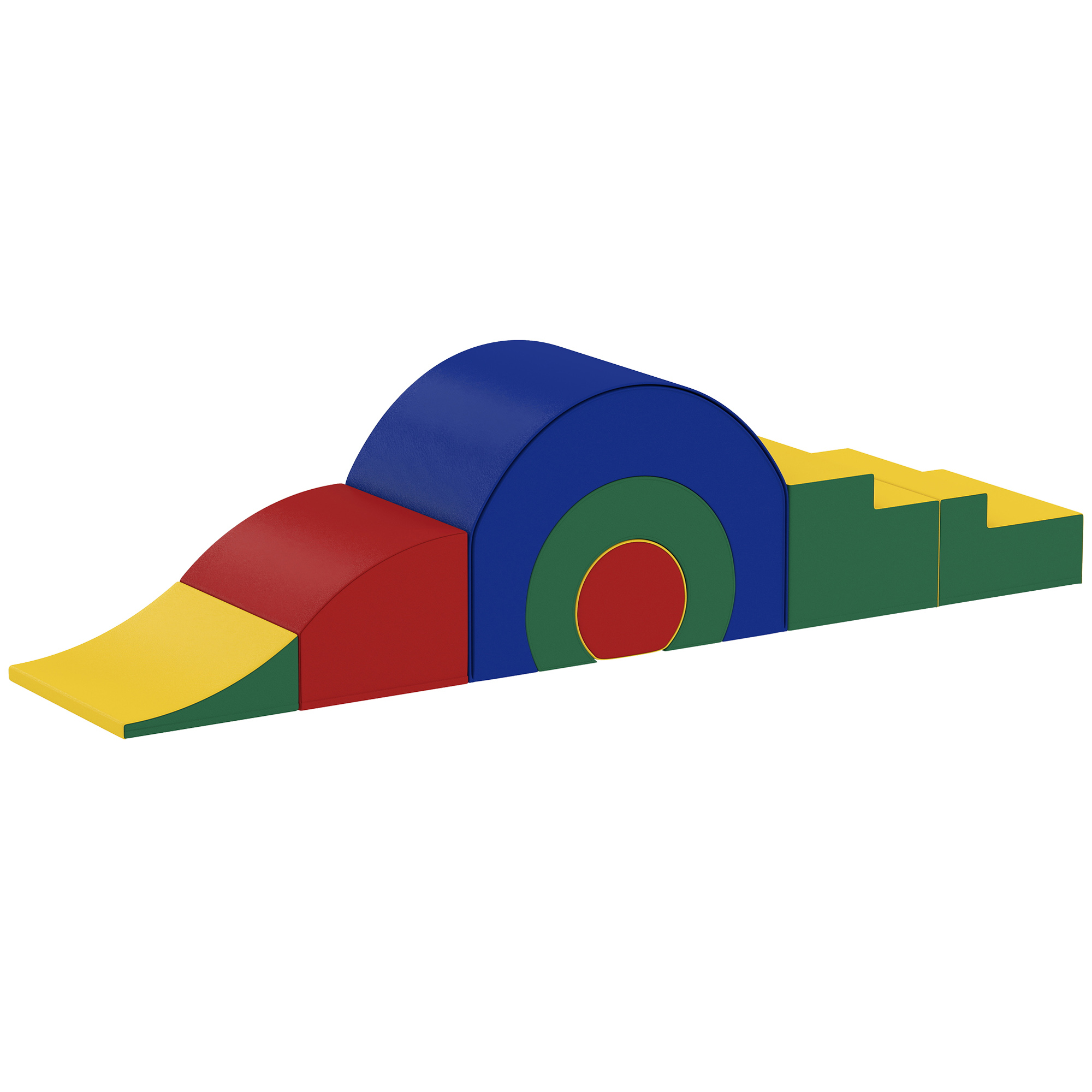 5-teiliges Softbaustein-Set für Babys & Kleinkinder, Schaumstoff, Kunstleder, 5 kreative Formen, Indoor-Set zum Klettern, Krabbeln, Spielen, Bunt