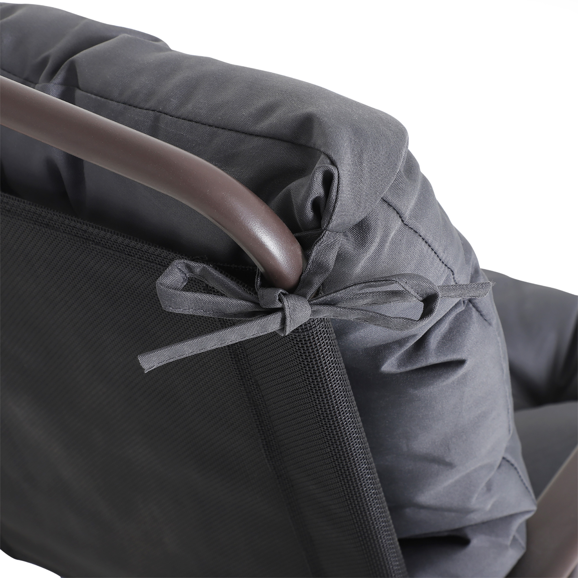 2er-Set Sitzkissen, 98cm x 50cm x 8cm Stuhlkissen mit Bänder, Polsterauflage, waschbar/Ergonomische Sitzpolster für Haus, Garten, Sofa, Grau