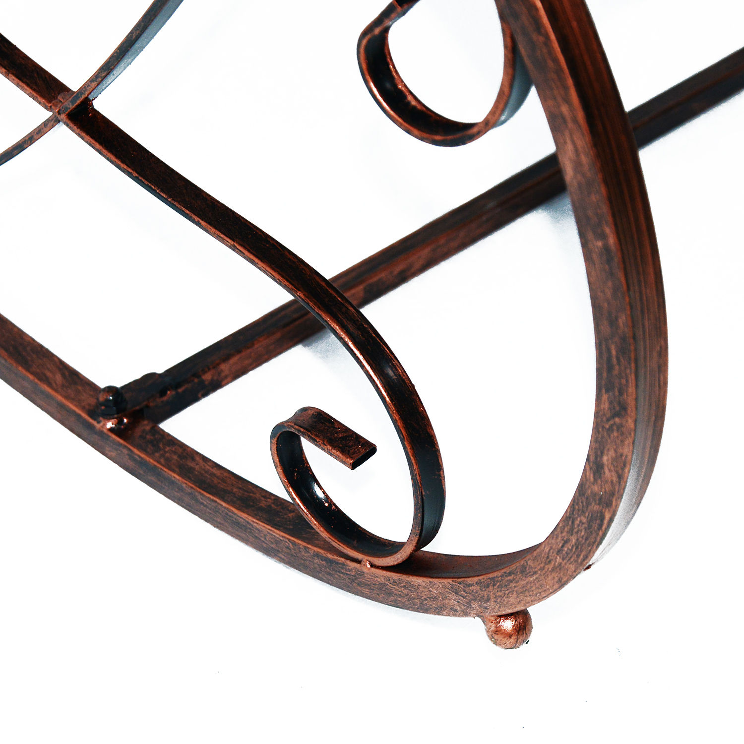 Schaukelstuhl Gartenstuhl, Vintage-Design, 61cm x 79cm x 90cm, Braun + Schwarz