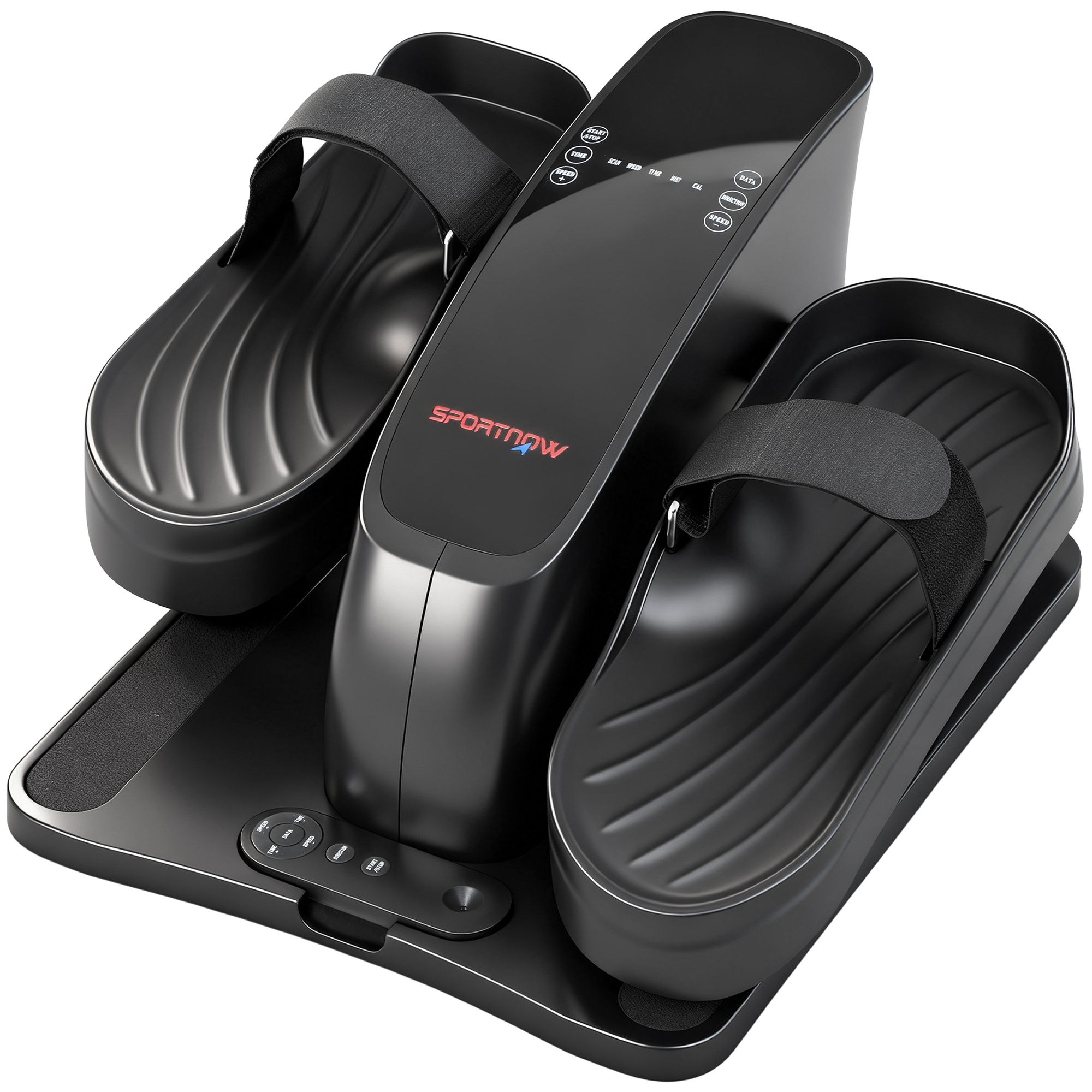 Mini-Pedaltrainer, 12 Geschwindigkeiten, LED-Display, Fernbedienung, rutschfest, tragbar, Metall, Kunststoff, Schwarz