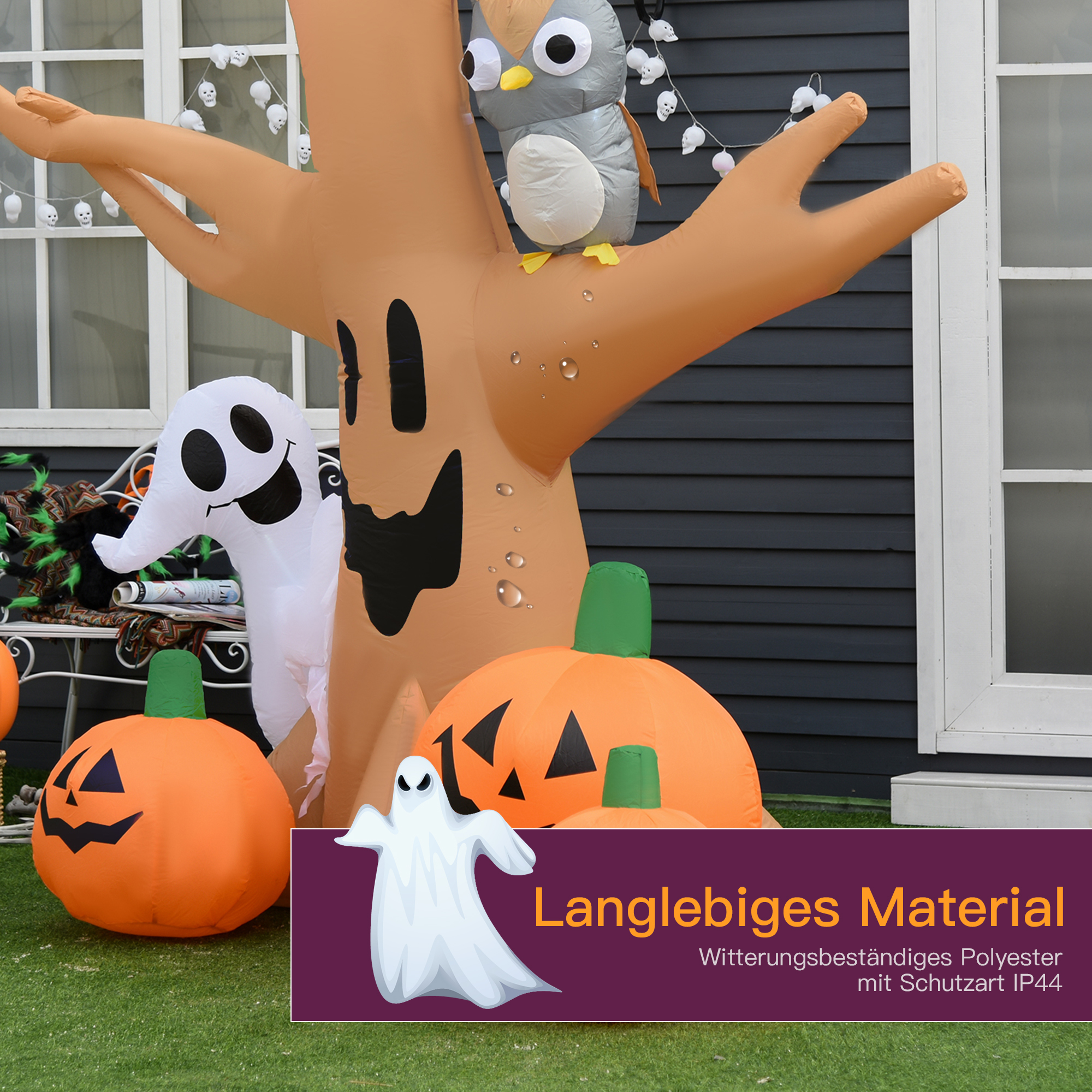 Halloween Aufblasbares Spukgespenst Luftfigur Aufleuchtend Deko 120/ 240 cm (Aufblasbarer Spukbaum) Halloween Aufblasbares Spukgespenst Luftfigur Aufleuchtend Deko 120/ 240 cm (Aufblasbarer Spukbaum)