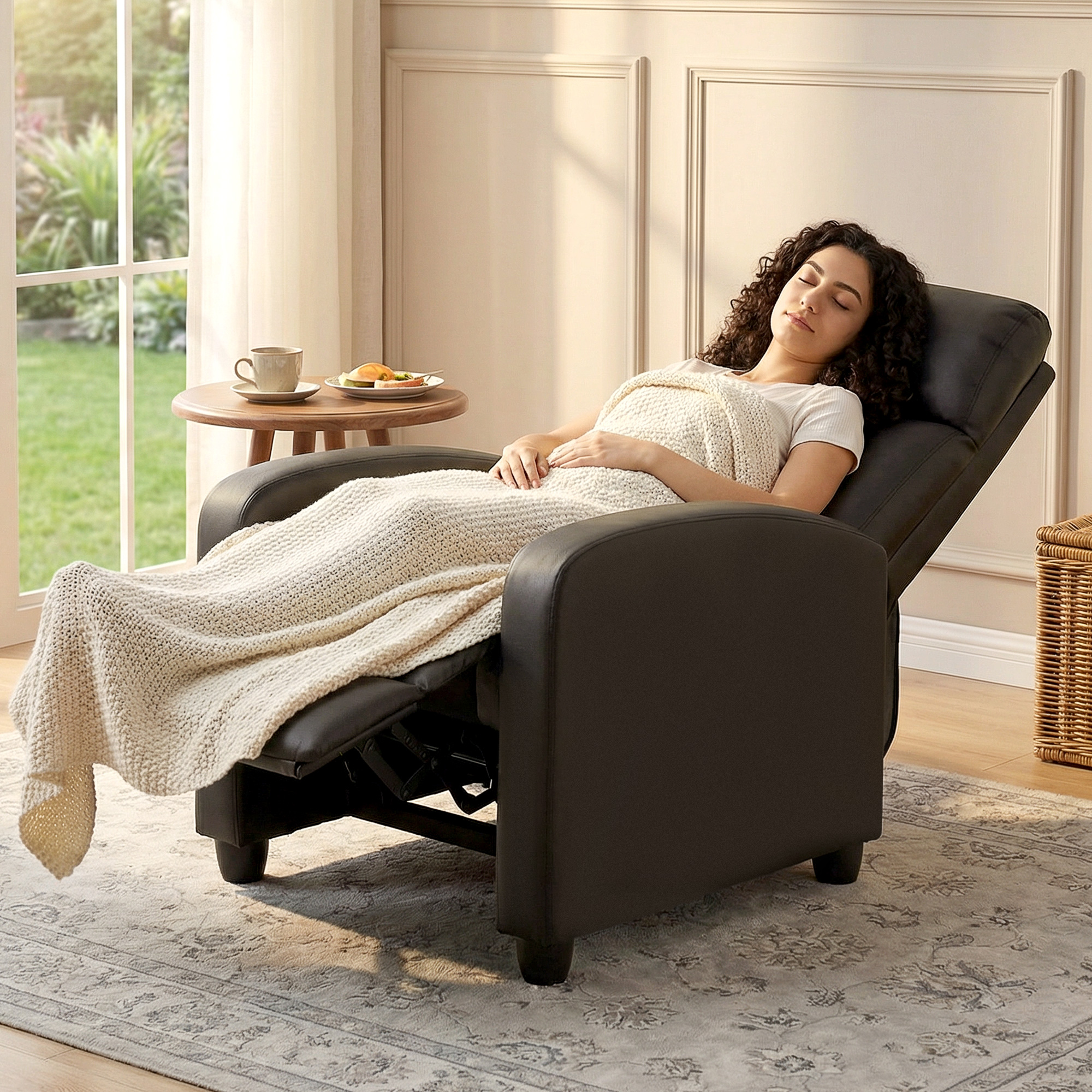 Relaxsessel Fernsehsessel mit Vibrationsmassage, Liegefunktion, 2 Massagepunkte, Fernbedienung, 68 x 88 x 98 cm Braun