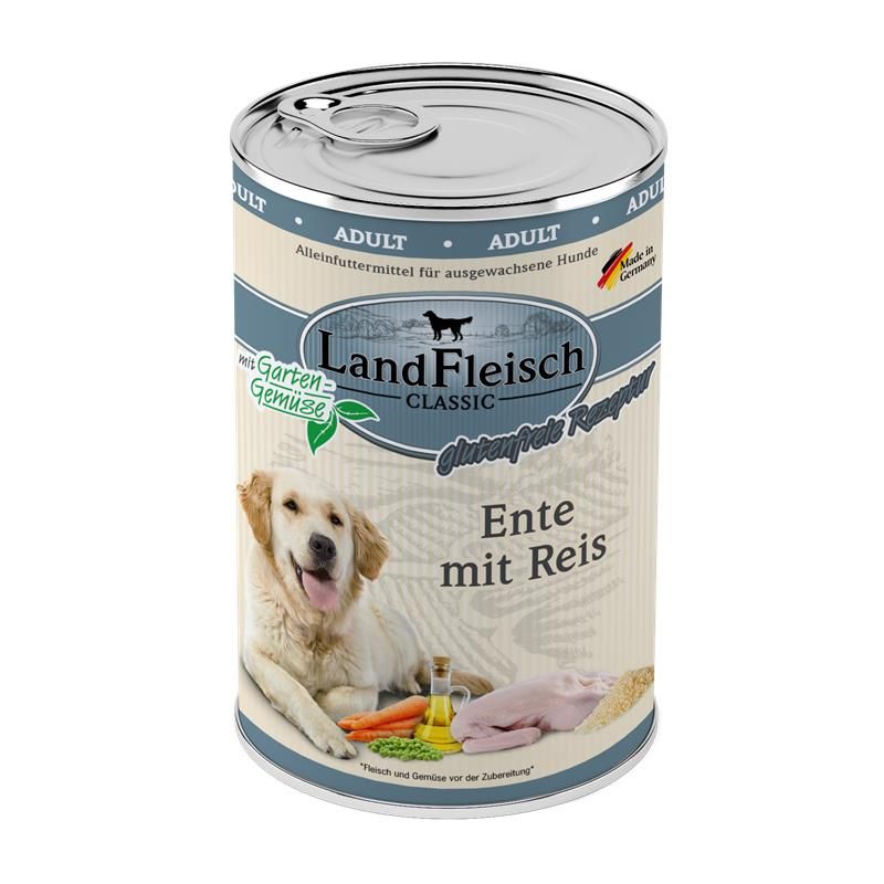 Landfleisch Dog Classic Ente mit Reis & Gartengemüse - 400g Landfleisch Dog Classic Ente mit Reis & Gartengemüse - 400g