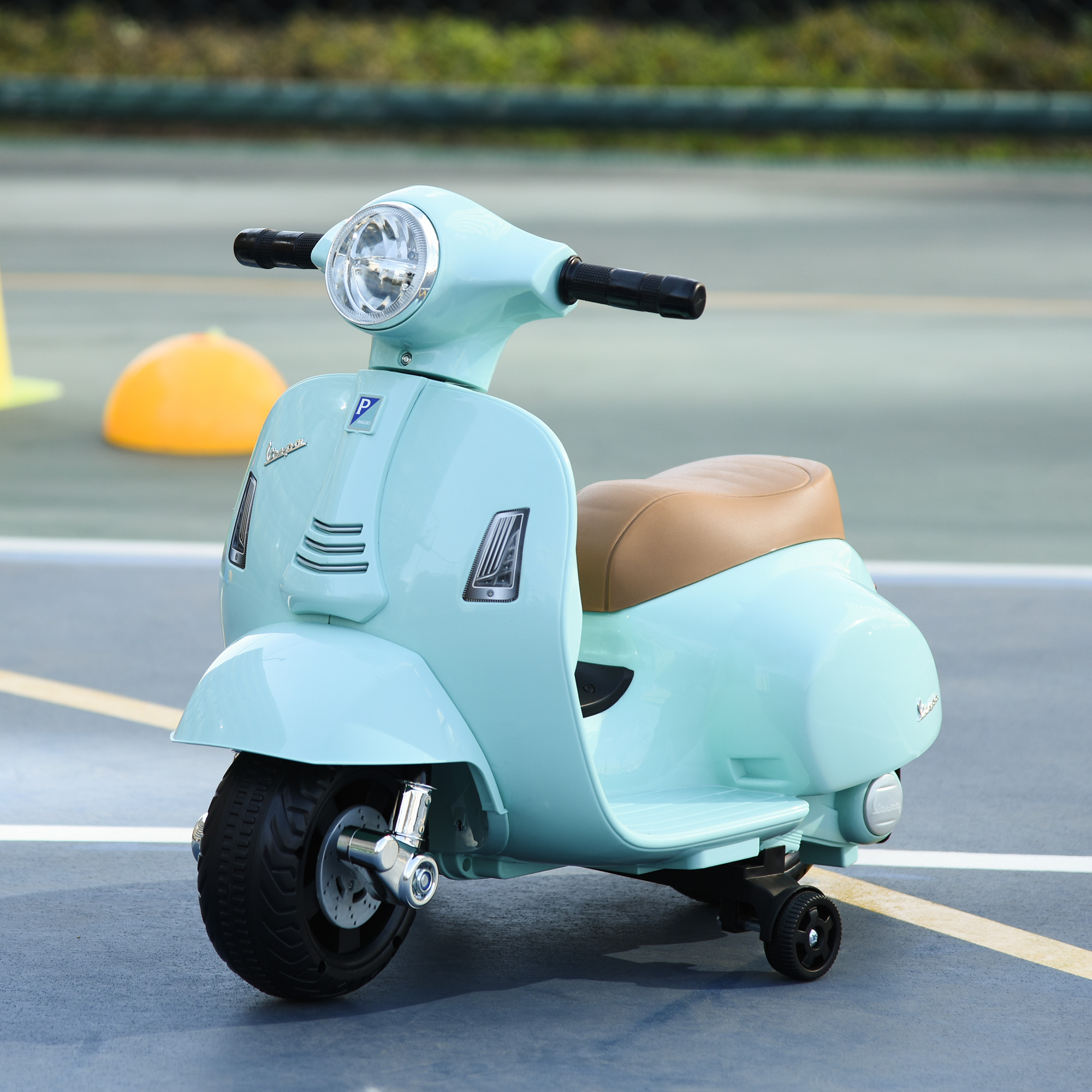Elektro Kindermotorrad Vespa Elektromotorrad mit LED-Licht, Sound, Kinder Elektro Motorrad für Kinder von 18-36 Monate Grün