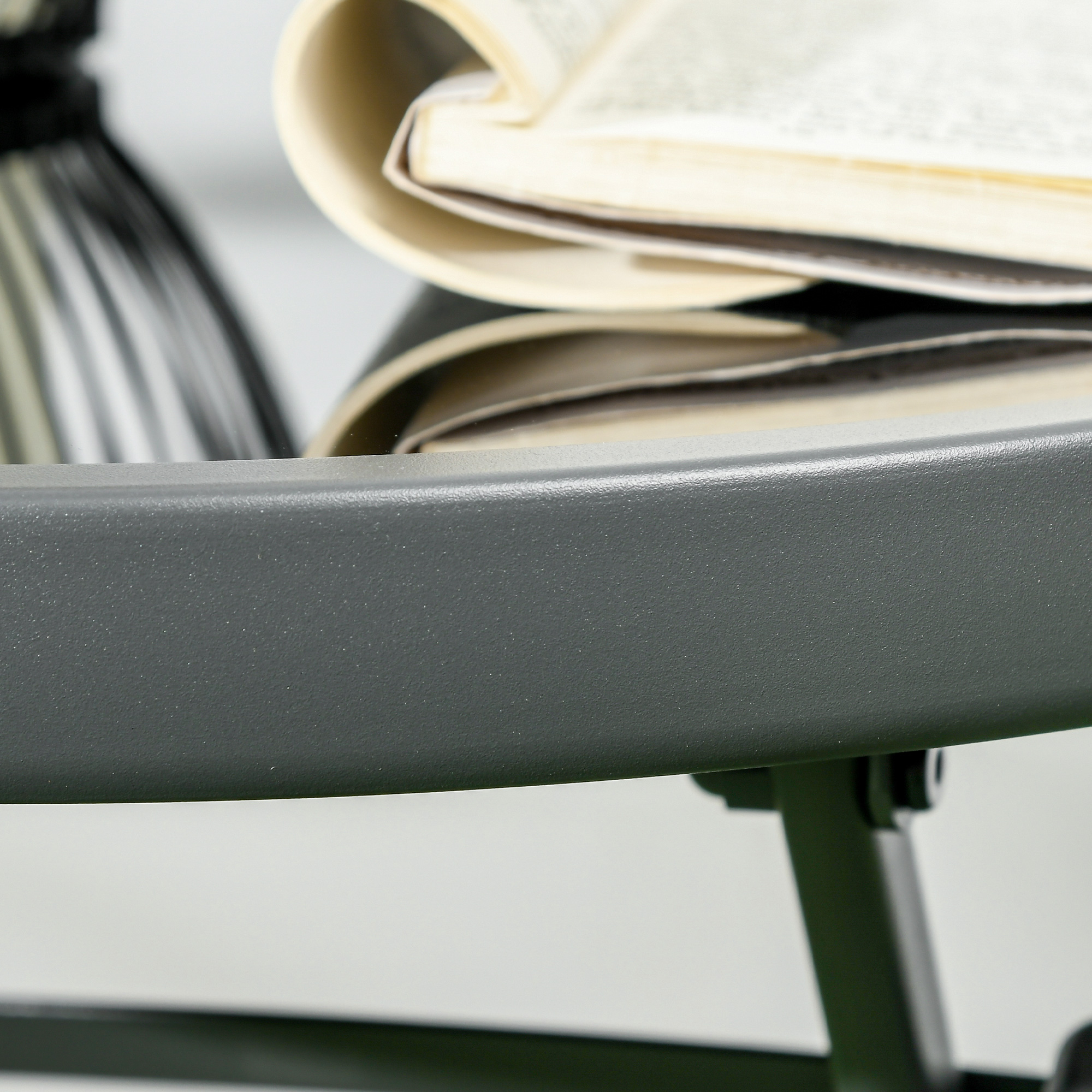 Bistro-Set 3-teilig aus Metall Wetterfest Gartenmöbel Set mit klappbar Glastisch Gartenstühlen Dunkelgrau