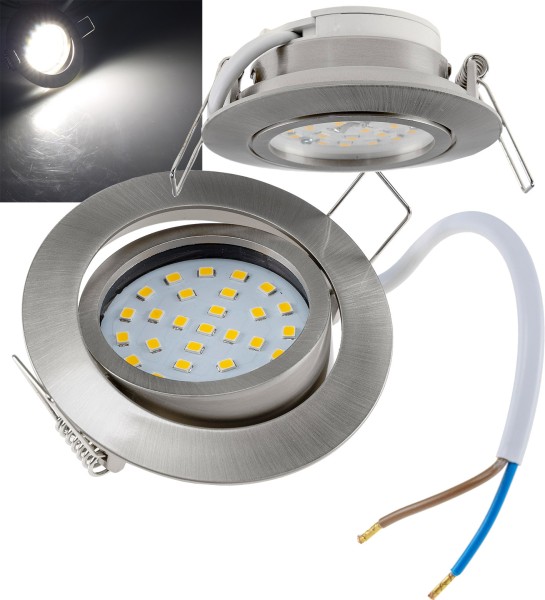 LED-Einbauleuchte "Flat-32" neutralweiß / 80x32mm, 5W, 590lm, Edelstahl gebürstet