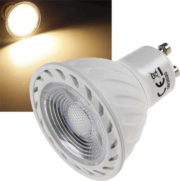 LED Strahler GU10 "H60 COB Dimmbar" / 3000k, 510lm, 230V/7W, warmweiß