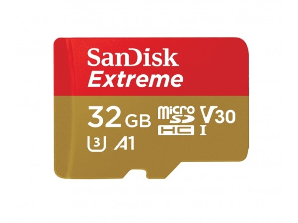 32 GB MicroSDHC SANDISK Extreme R100/W60 C10 U3 V30 A1 - SDSQXAF-032G-GN6AA